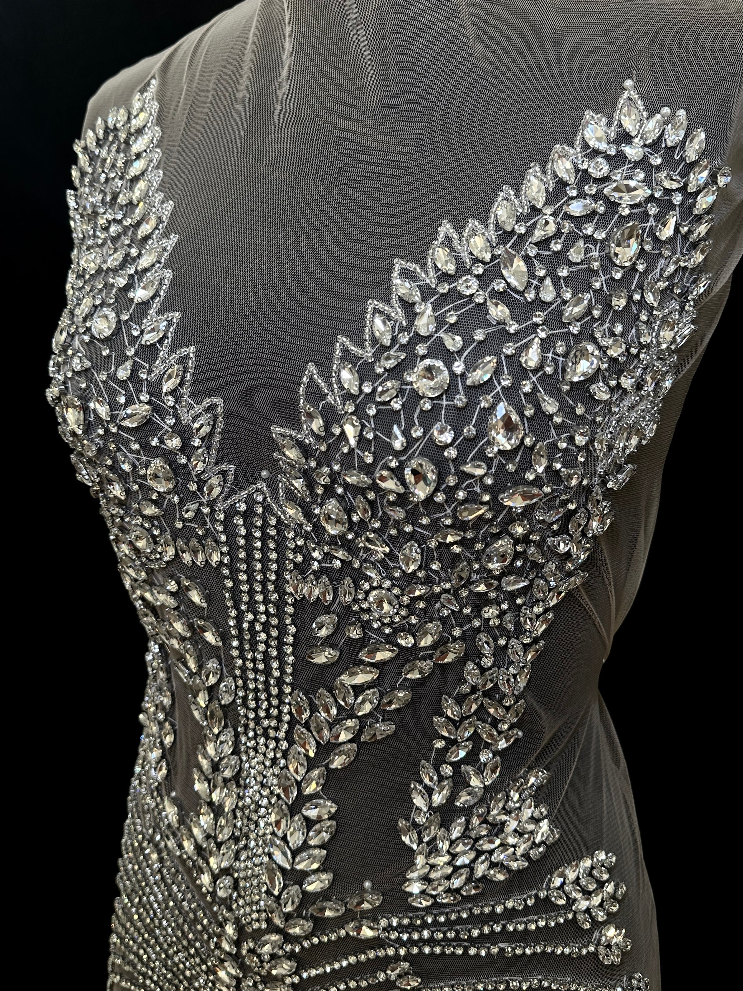 Daisy Rhinestone Bodice Applique, sparkle crystal bodice, silver rhinestone applique, rhinestone bodice for woman, rhinestone bodice ,rhinestone beads, rhinestone applique, rhinestone applications, rhinestone, luxurious dress, flawless dress fabric, embellishment for dress, diy dress, decoration for dress, crystal applique for dresses, crafts for dress, bridal dress rhinestone, beaded mesh sequin bodice, beaded mesh fabric for dress, beaded bodice for dress, applique for gown, applique for dress