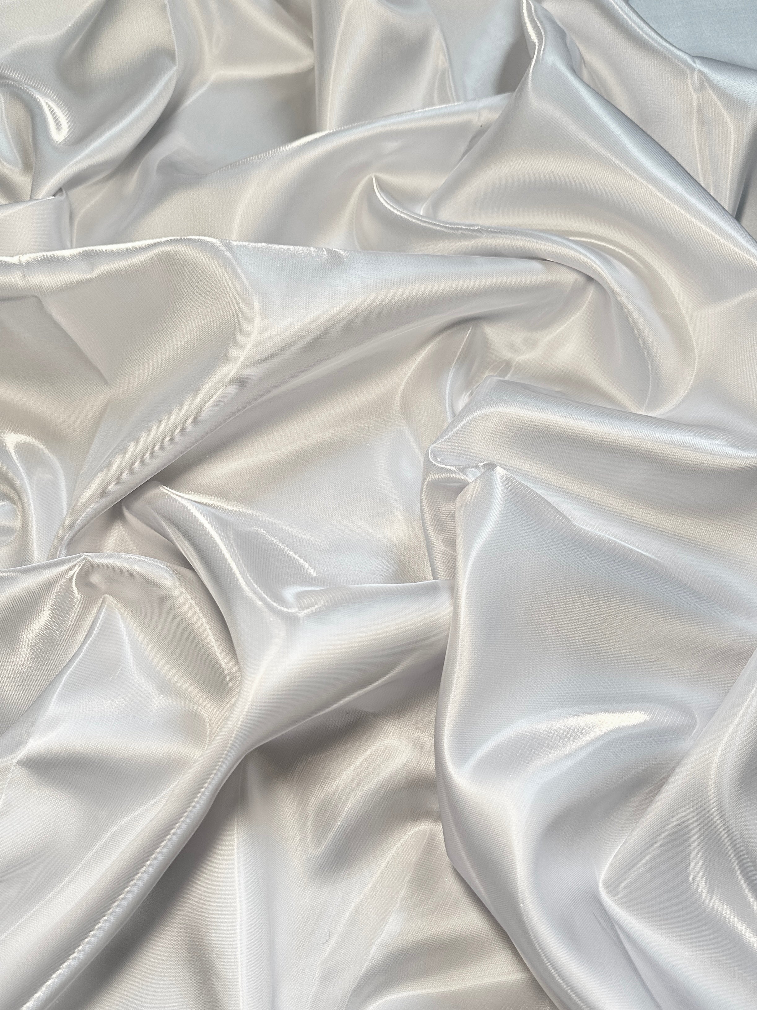 White Liquid Bridal Satin, Luxury Silky Satin, Liquid Bridal Satin, Silky Satin, Premium Stretch Bridal Satin, Satin for Bride, Satin for Women, Satin in Low Price, Cheap Satin, Satin on Sale
