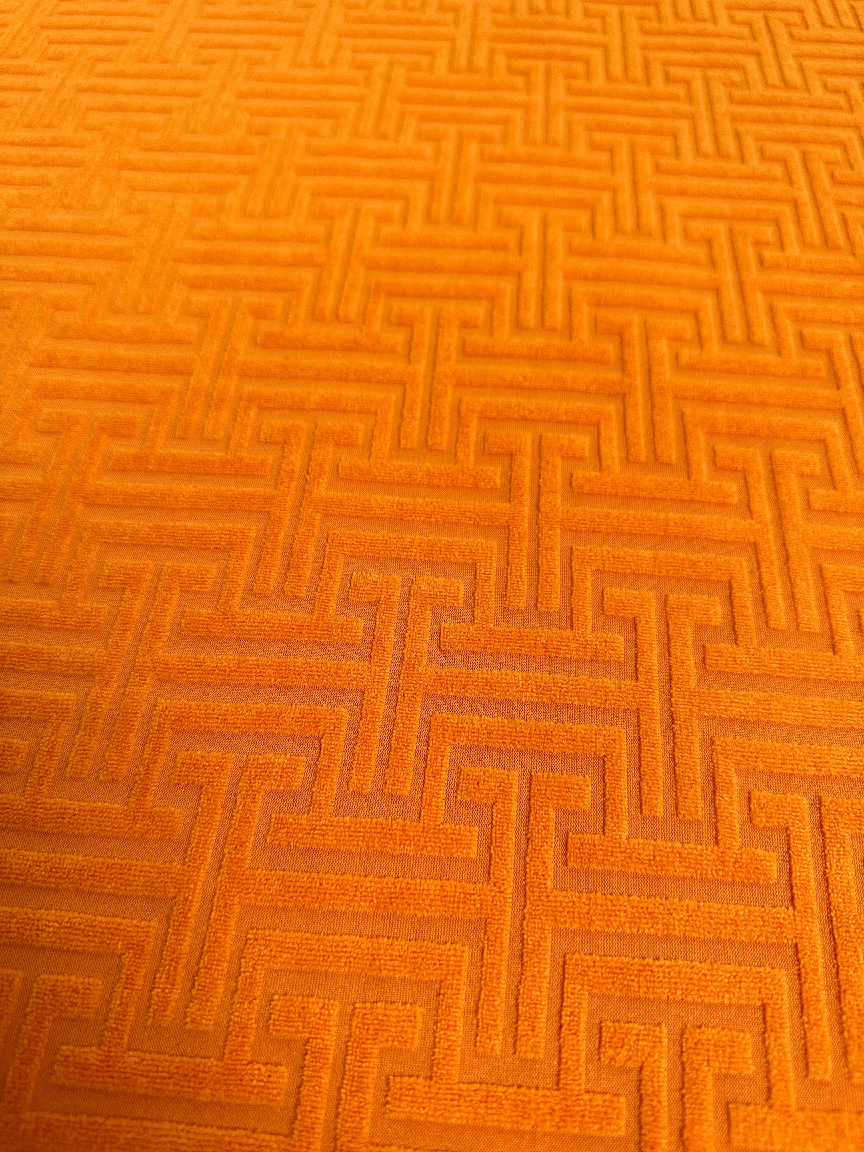 Orange Textured Geometric Jersey Knit, dark orange Geometric Jersey Knit, rusty orange Geometric Jersey Knit, Geometric Jersey Knit for woman, Geometric Jersey Knit for bride, Geometric Jersey Knit on sale, Geometric Jersey Knit on discount