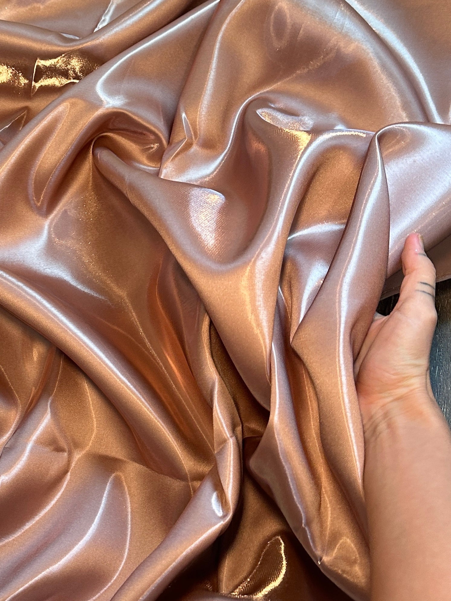 Rusty Rose Liquid Bridal Satin, Fabric Store, Sewing Store, Cheap Fabric Store, Kiki Textiles, Textile by the Yard