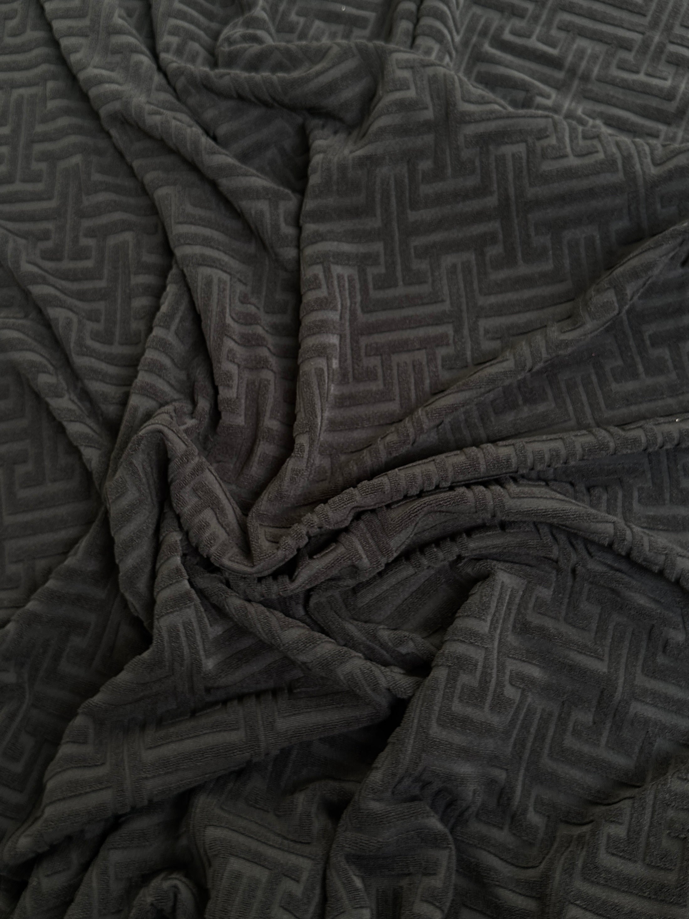 black Textured Geometric Jersey Knit, jet black Geometric Jersey Knit, dark gray Geometric Jersey Knit, Geometric Jersey Knit for woman, Geometric Jersey Knit for bride, Geometric Jersey Knit on sale, Geometric Jersey Knit on discount
