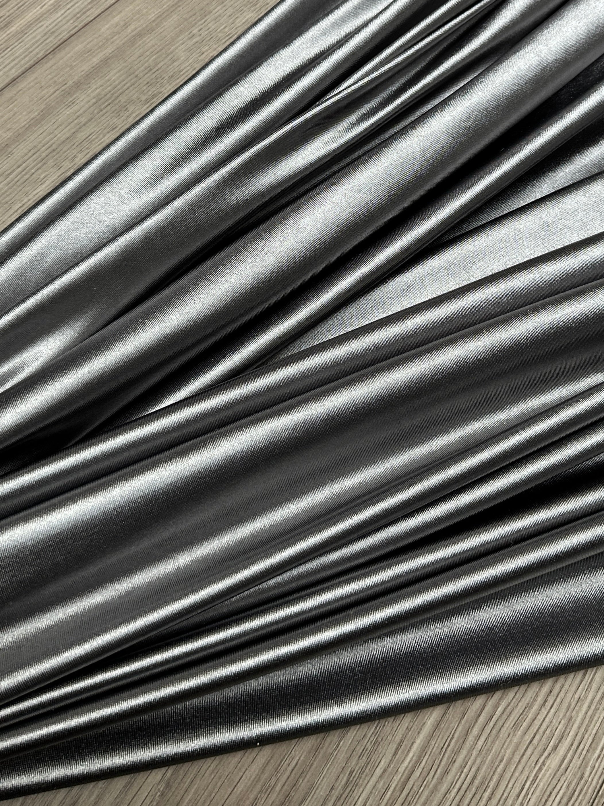 Silver Nylon Spandex, light silver nylon spandex, 4 Way Stretch nylon spandex, dark silver nylon spandex, shiny nylon spandex for woman, shiny nylon for bride, spandex for swim wear, premium spandex, spandex on sale, low price spandex