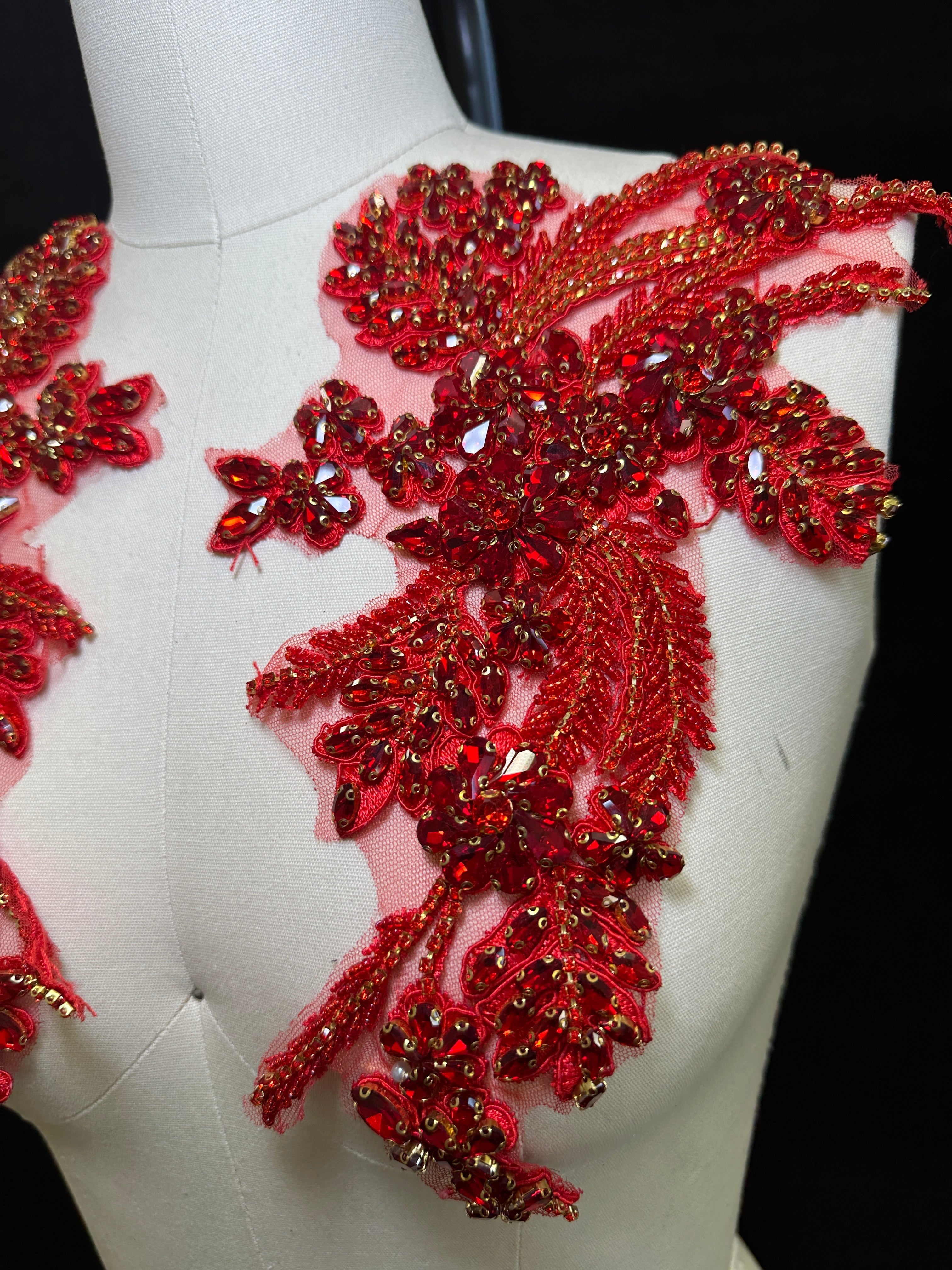 Gina Red Pair Rhinestone Applique, sparkle crystal bodice, silver rhinestone applique, rhinestone bodice for woman, rhinestone bodice ,rhinestone beads, rhinestone applique, rhinestone applications, rhinestone, luxurious dress, flawless dress fabric, embellishment for dress, diy dress, decoration for dress, crystal applique for dresses, crafts for dress, bridal dress rhinestone, beaded mesh sequin bodice, beaded mesh fabric for dress, beaded bodice for dress, applique for gown, applique for dress