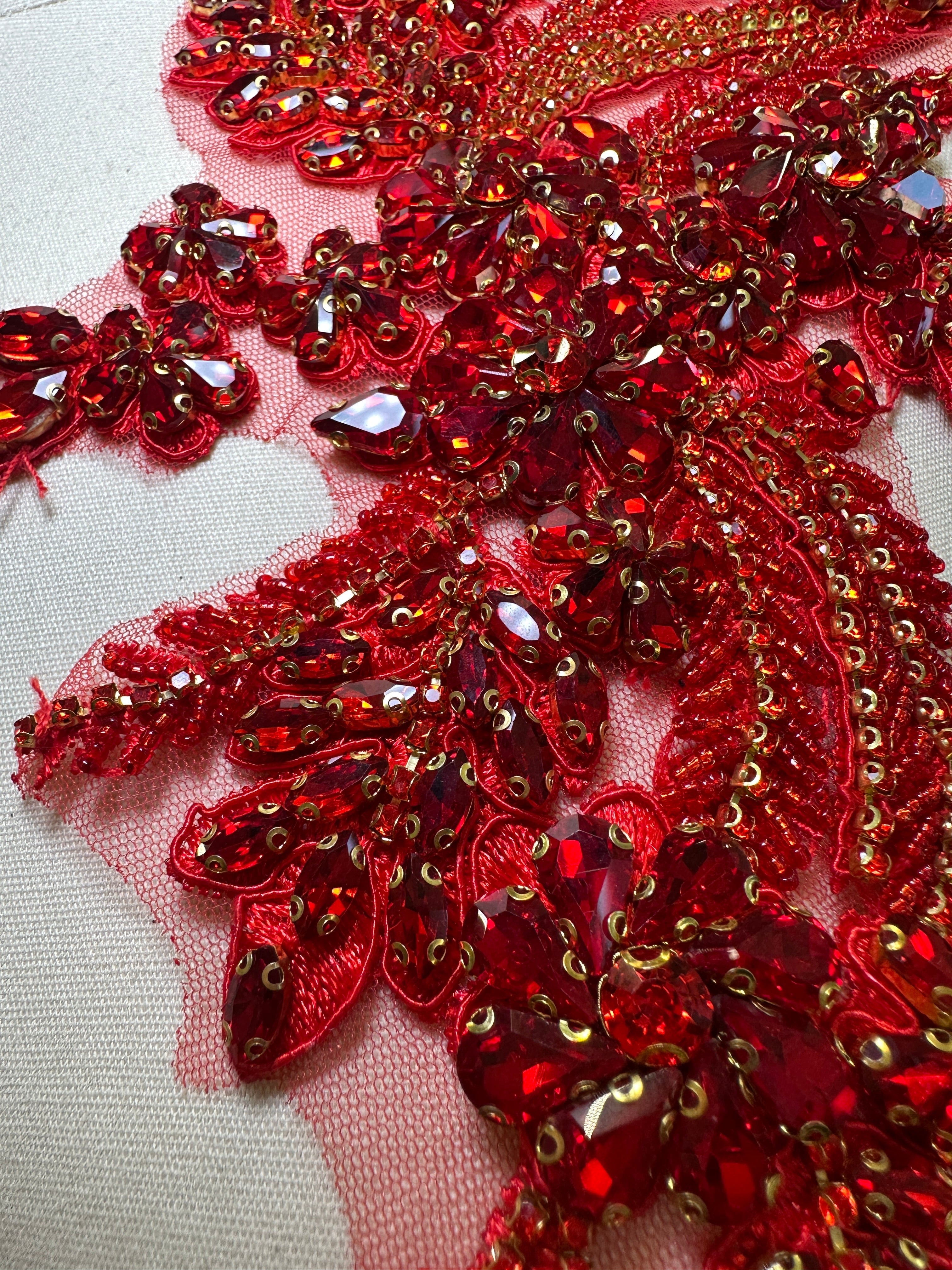 Gina Red Pair Rhinestone Applique, sparkle crystal bodice, silver rhinestone applique, rhinestone bodice for woman, rhinestone bodice ,rhinestone beads, rhinestone applique, rhinestone applications, rhinestone, luxurious dress, flawless dress fabric, embellishment for dress, diy dress, decoration for dress, crystal applique for dresses, crafts for dress, bridal dress rhinestone, beaded mesh sequin bodice, beaded mesh fabric for dress, beaded bodice for dress, applique for gown, applique for dress