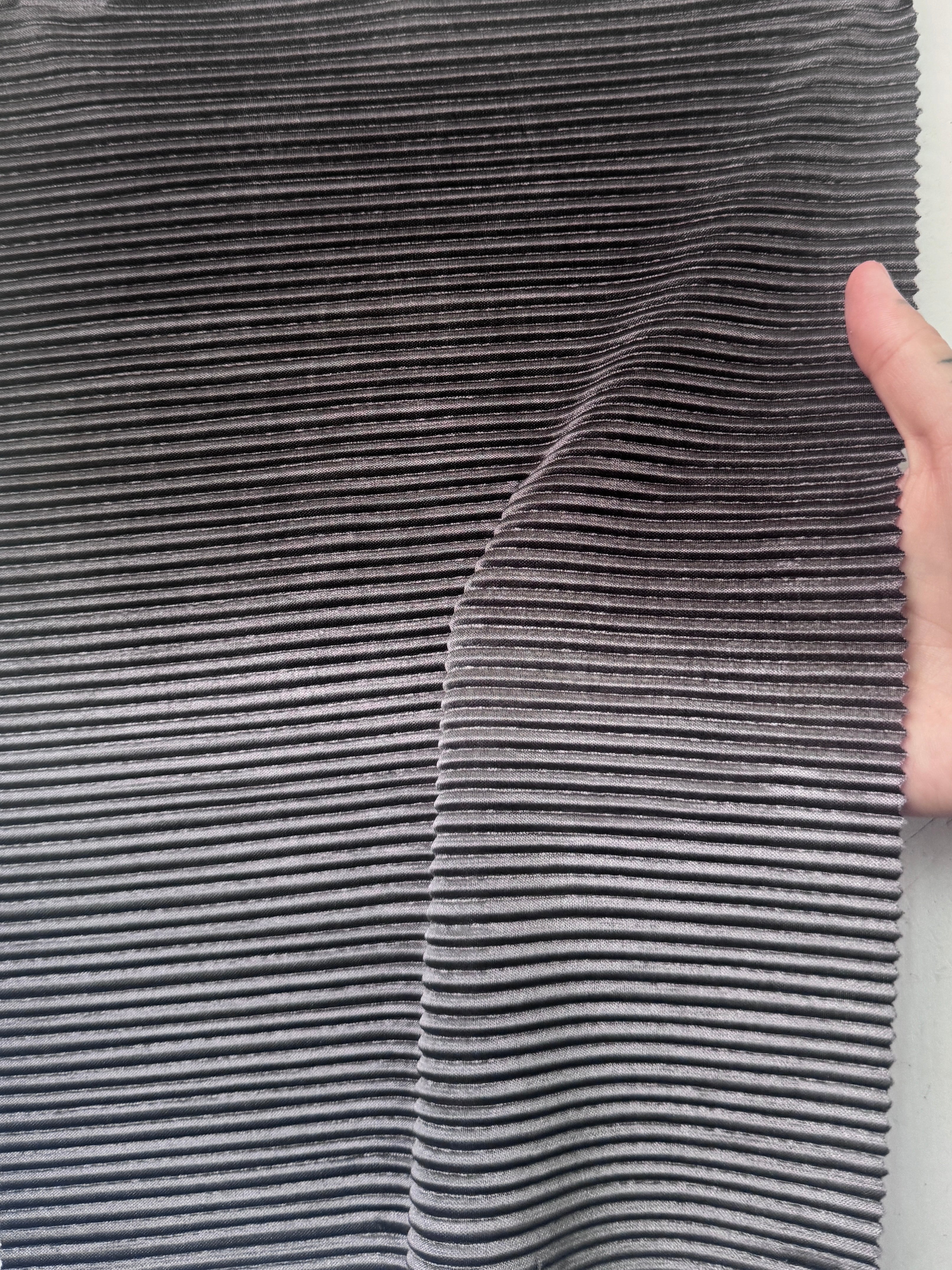 Silver Ombre Pleated Knit, online textile store, sewing, fabric store, sewing store, cheap fabric store, kiki textiles