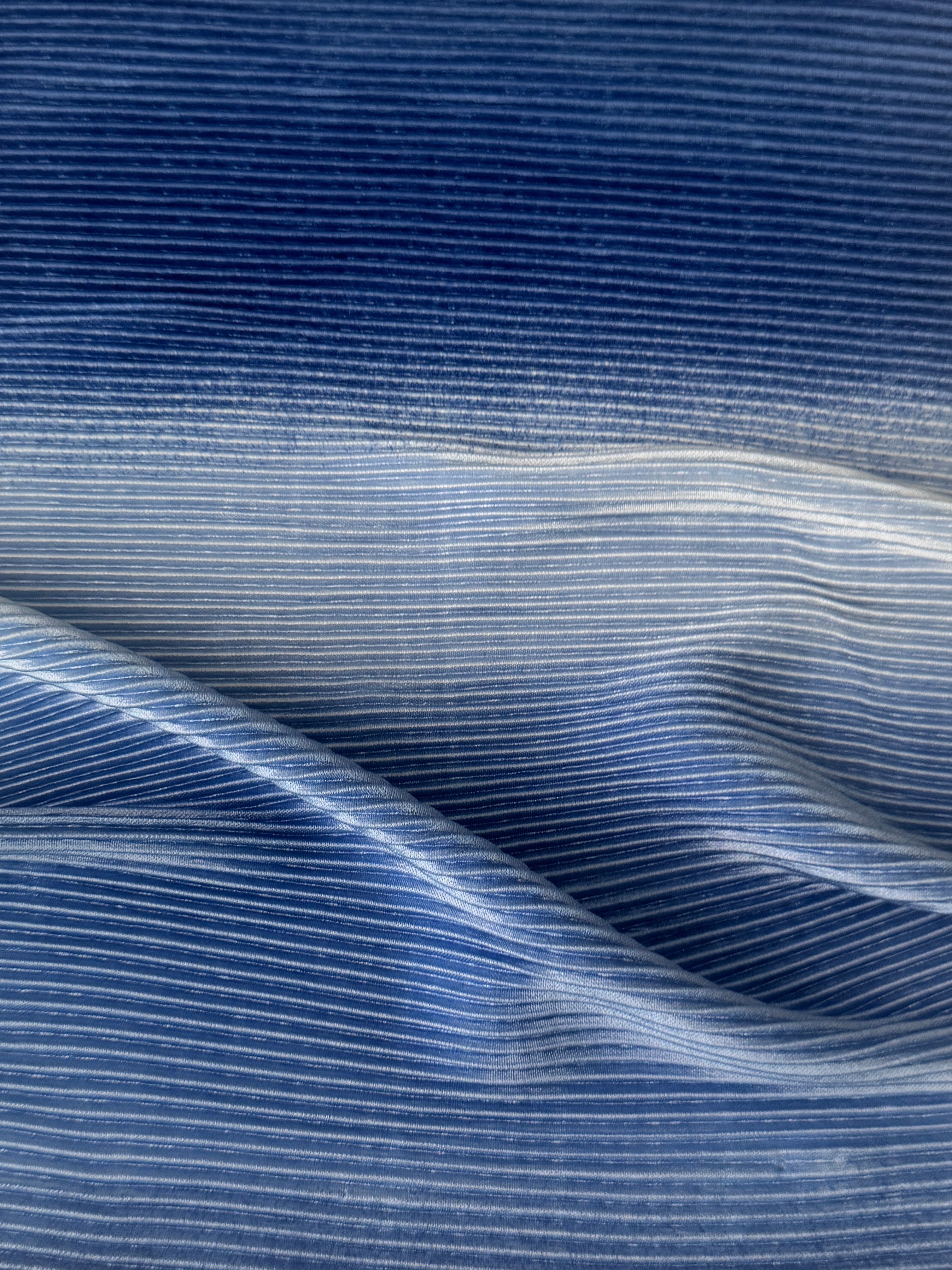 Denim Blue Ombre Pleated Knit