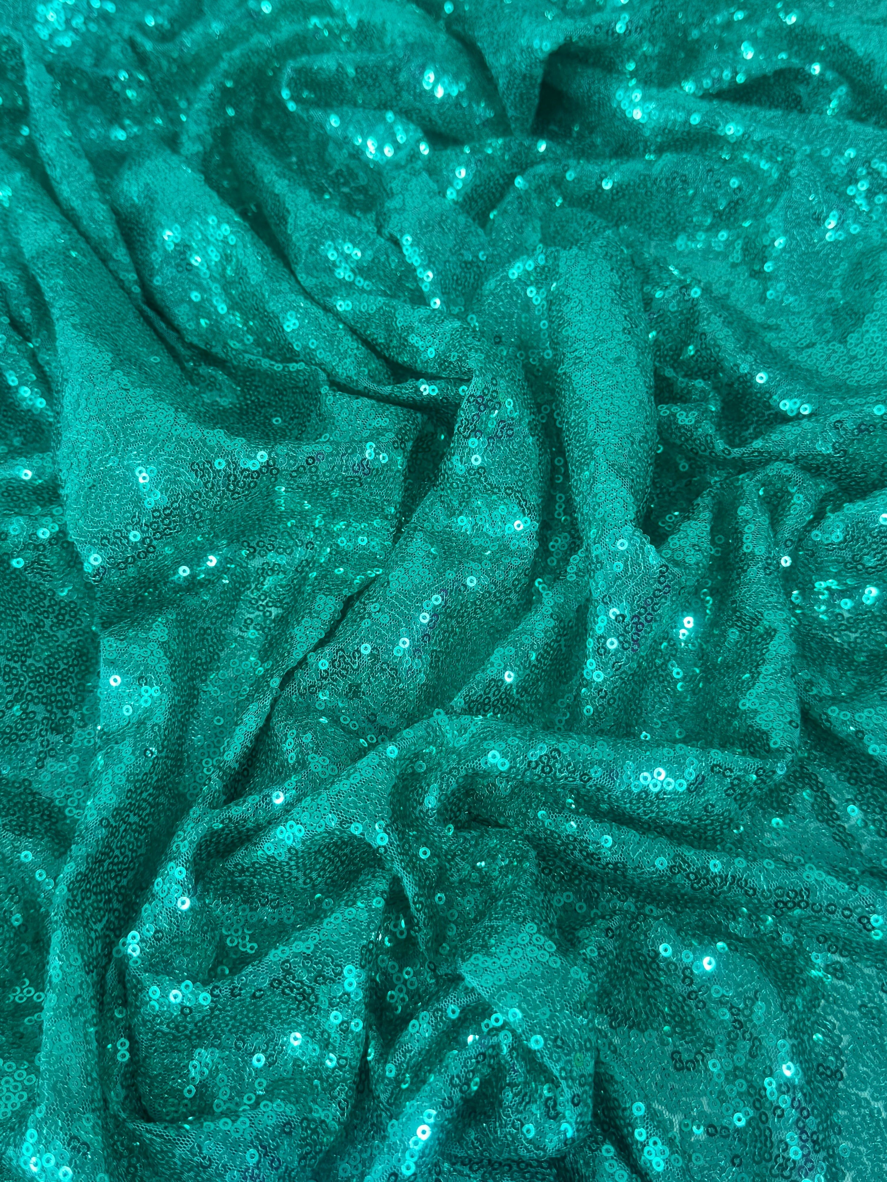 Mint Green Sequin on Mesh, Green Sequin Mesh for woman, Stretch Sequin Mesh for bride, Stretch Sequin Mesh on sale, Sequin Mesh on discount, Sequin Mesh online