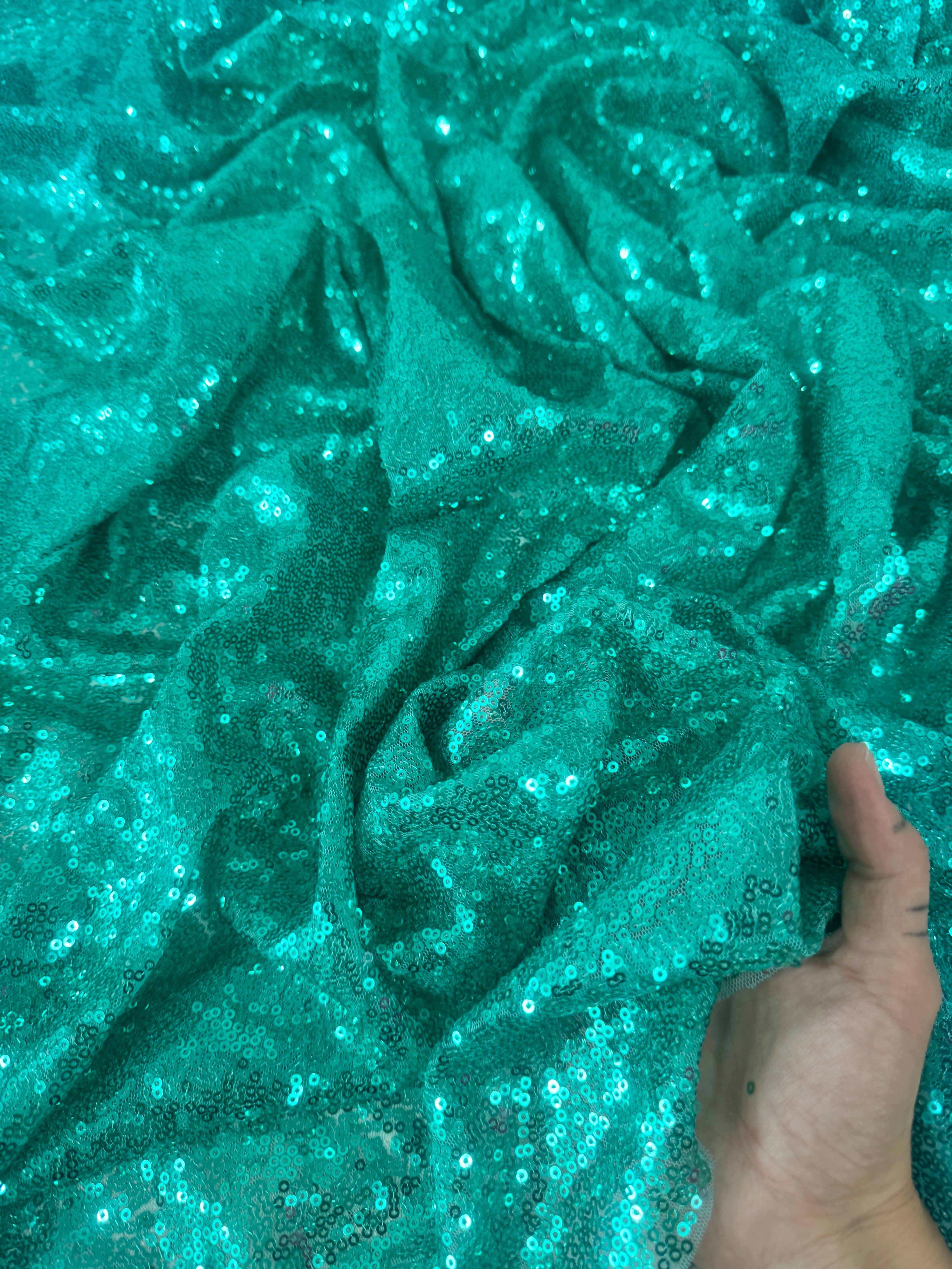 Mint Green Sequin on Mesh, online textile store, sewing, fabric store, sewing store, cheap fabric store, kiki textiles