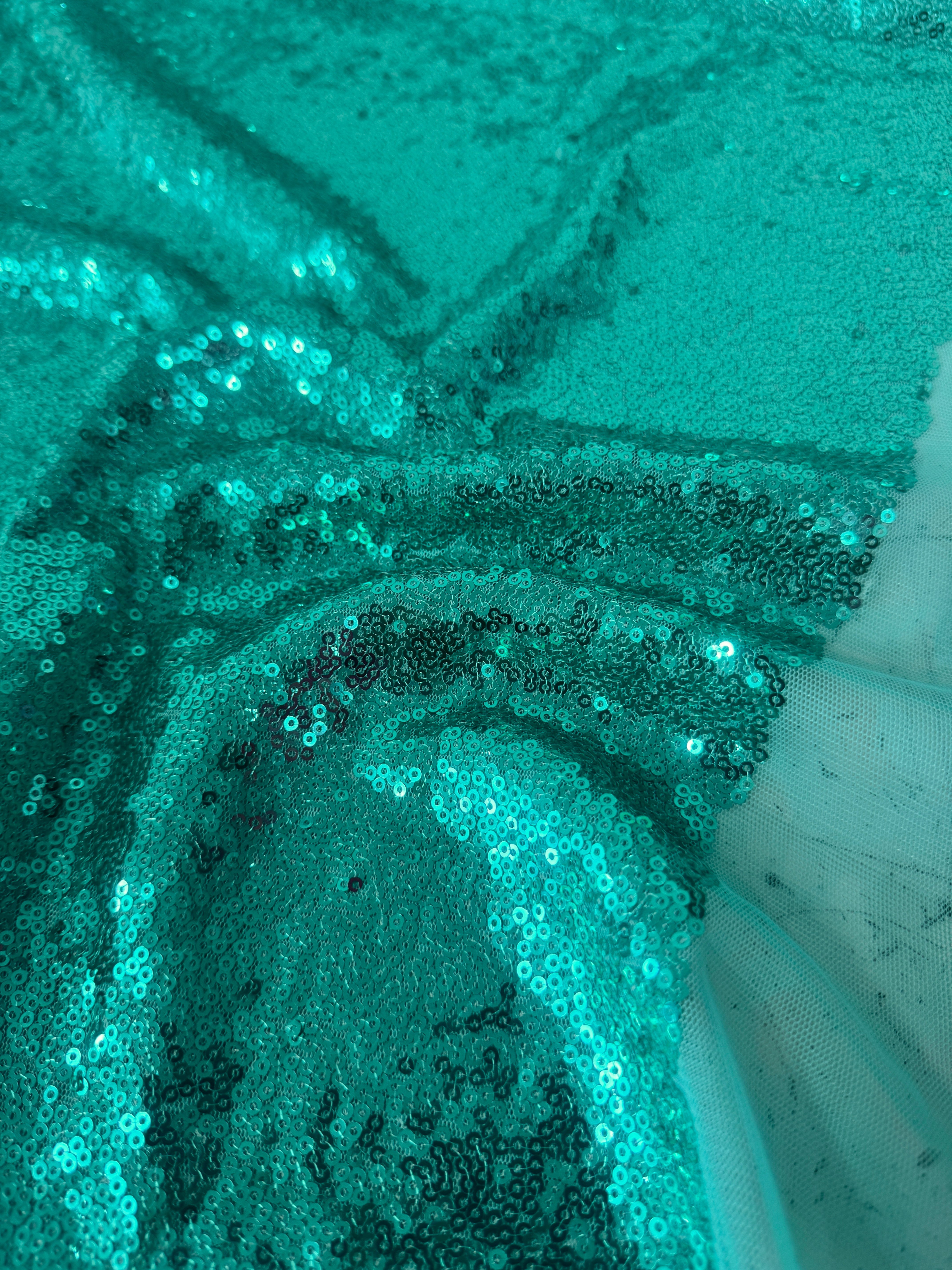 Mint Green Sequin on Mesh, Green Sequin Mesh for woman, Stretch Sequin Mesh for bride, Stretch Sequin Mesh on sale, Sequin Mesh on discount, Sequin Mesh online