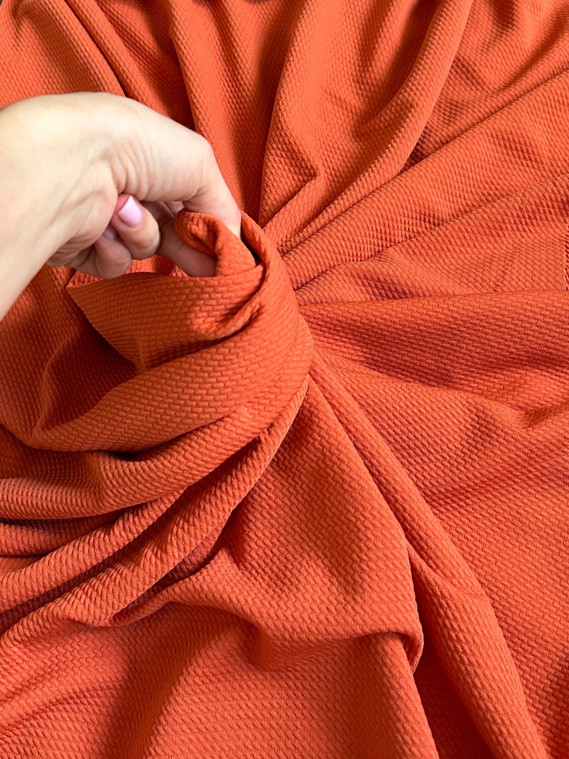 orange liverpool knit, dark orange liverpool knit, light orange liverpool knit, knit for woman, knit for bride, knit on discount, knit on sale, knit for gown, liverpool knit for party wear, premium liverpool knit, kiki textile liverpool knit