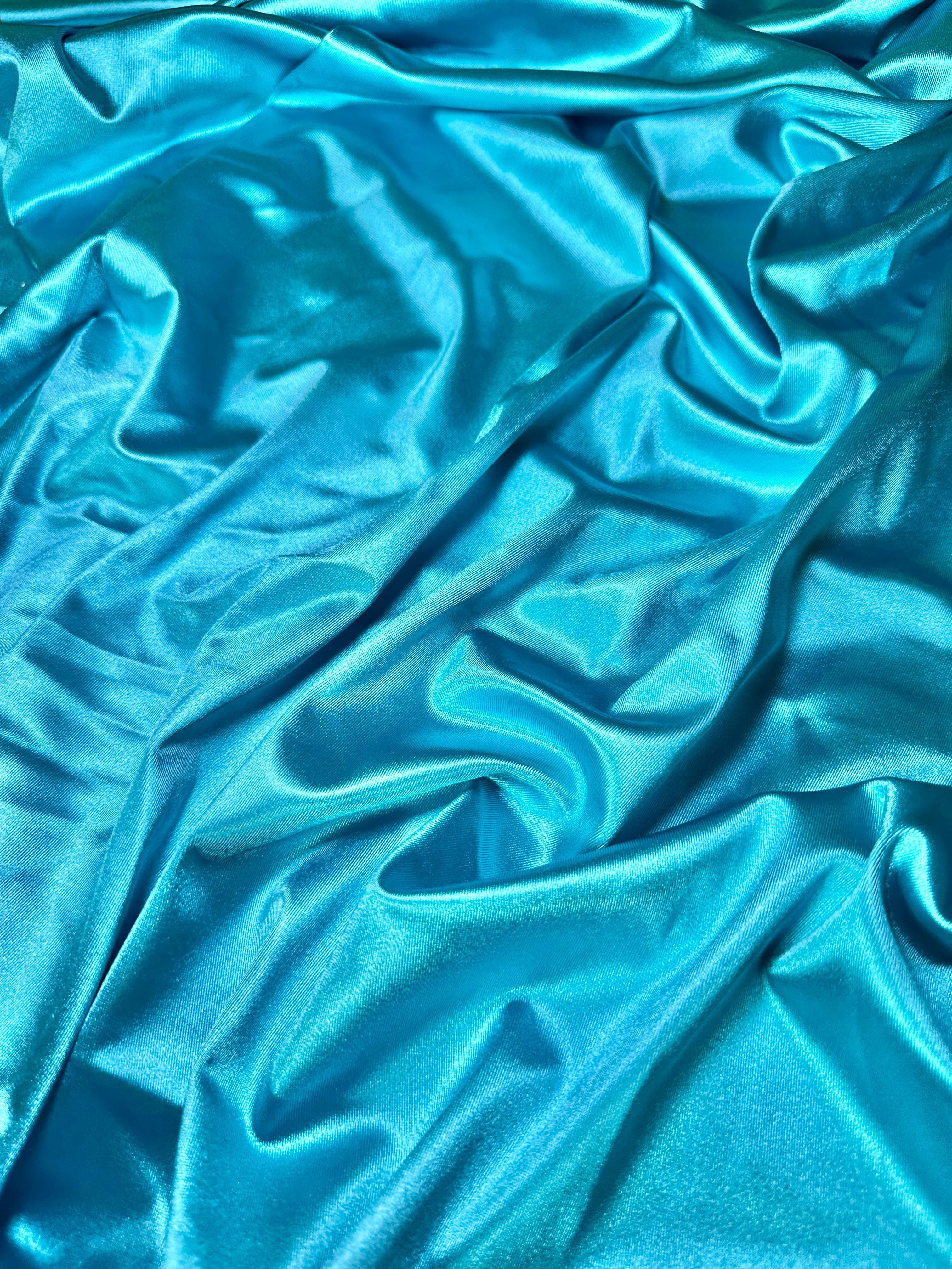 Turquoise Shiny Nylon Spandex, Fabric Store, Sewing Store, Cheap Fabric Store, Kiki Textiles, Textile by the Yard