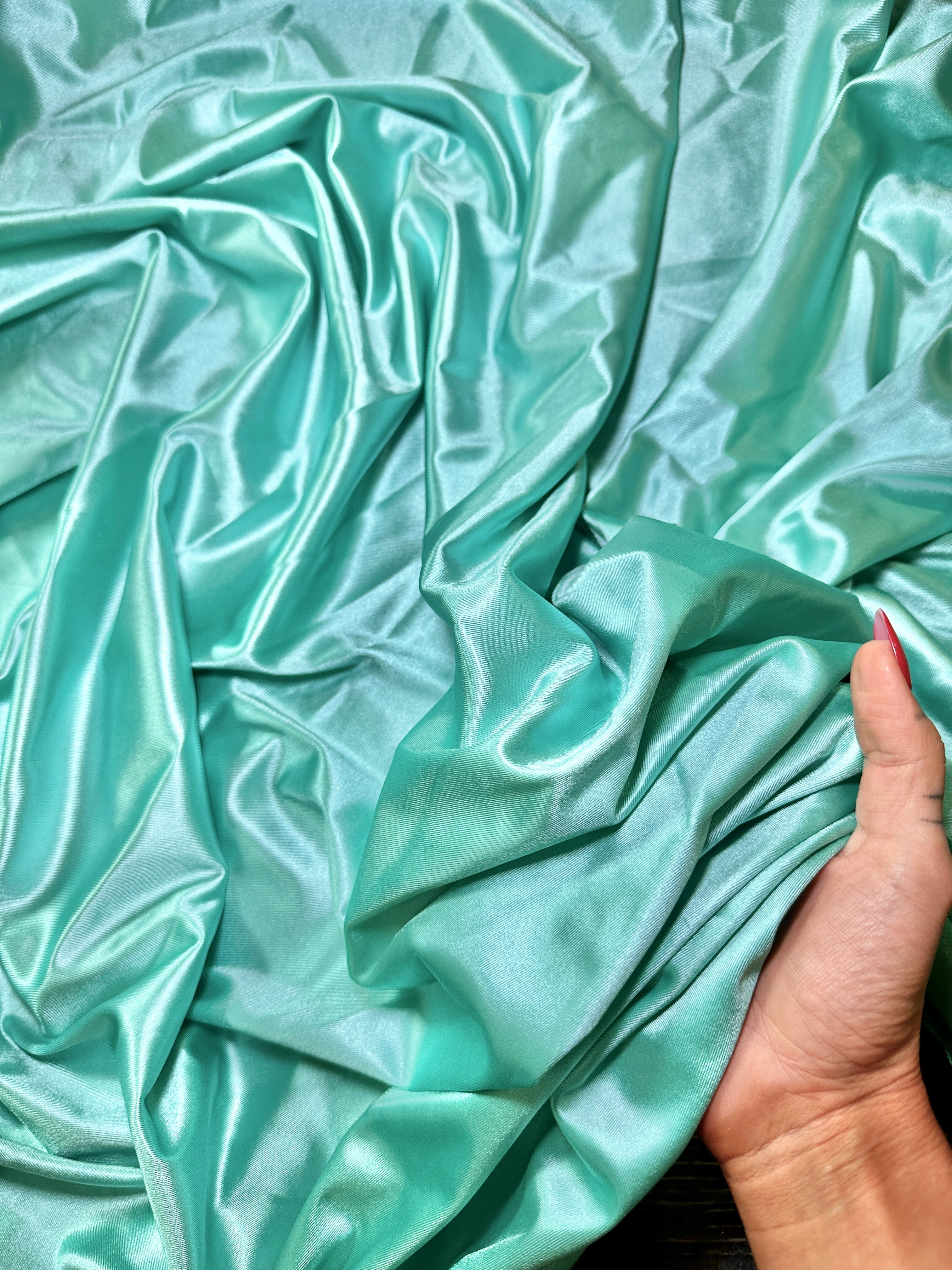 Mint Shiny Nylon Spandex, Fabric Store, Sewing Store, Cheap Fabric Store, Kiki Textiles, Textile by the Yard