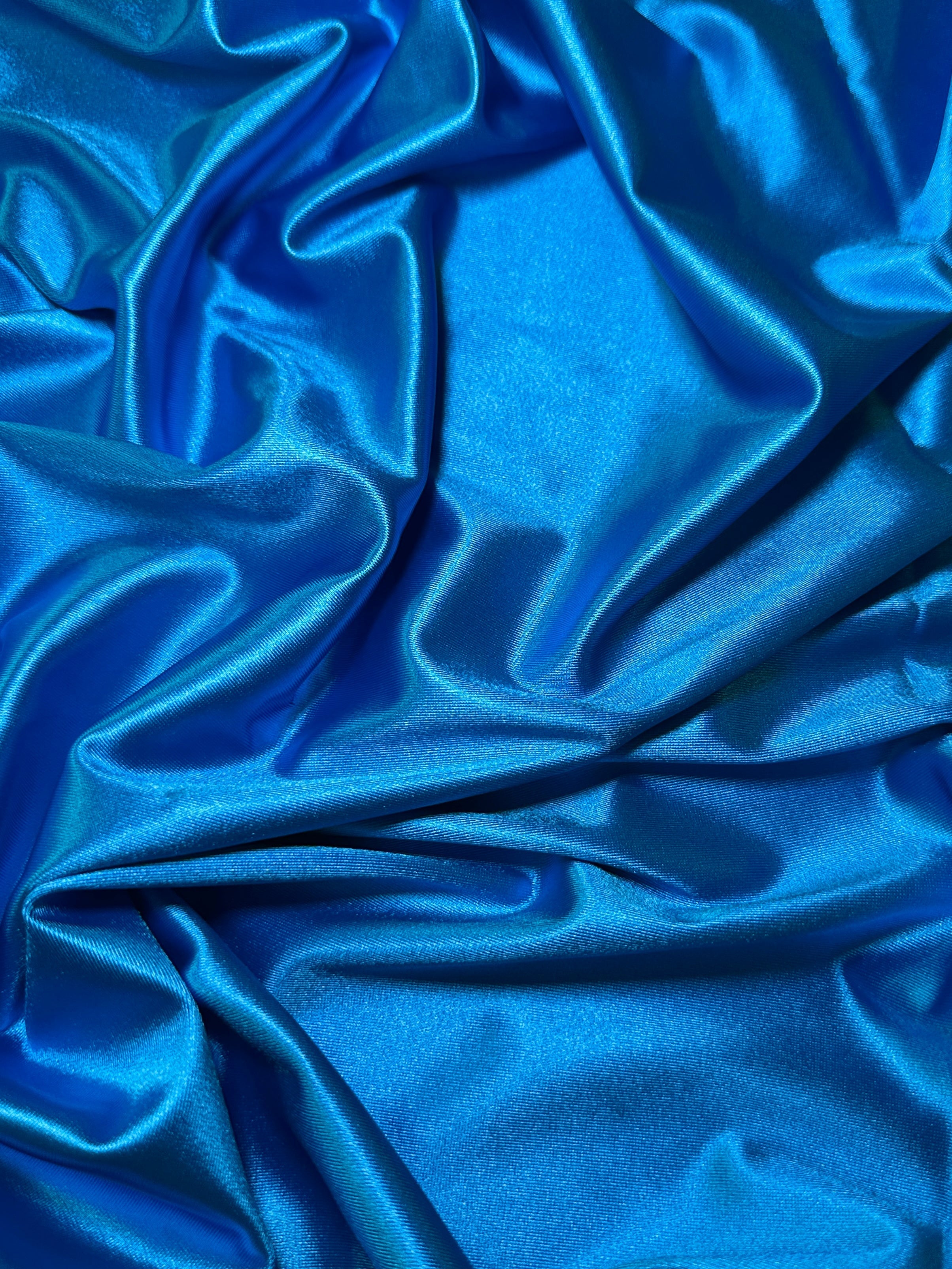 Aqua Blue Shiny Nylon Spandex, Aqua Blue Spandex, Nylon Spandex, Shiny Spandex, Stretch Fabric, 4 way stretch fabric, Fabric on Sale, Activewear Fabric, Polyester Fabric