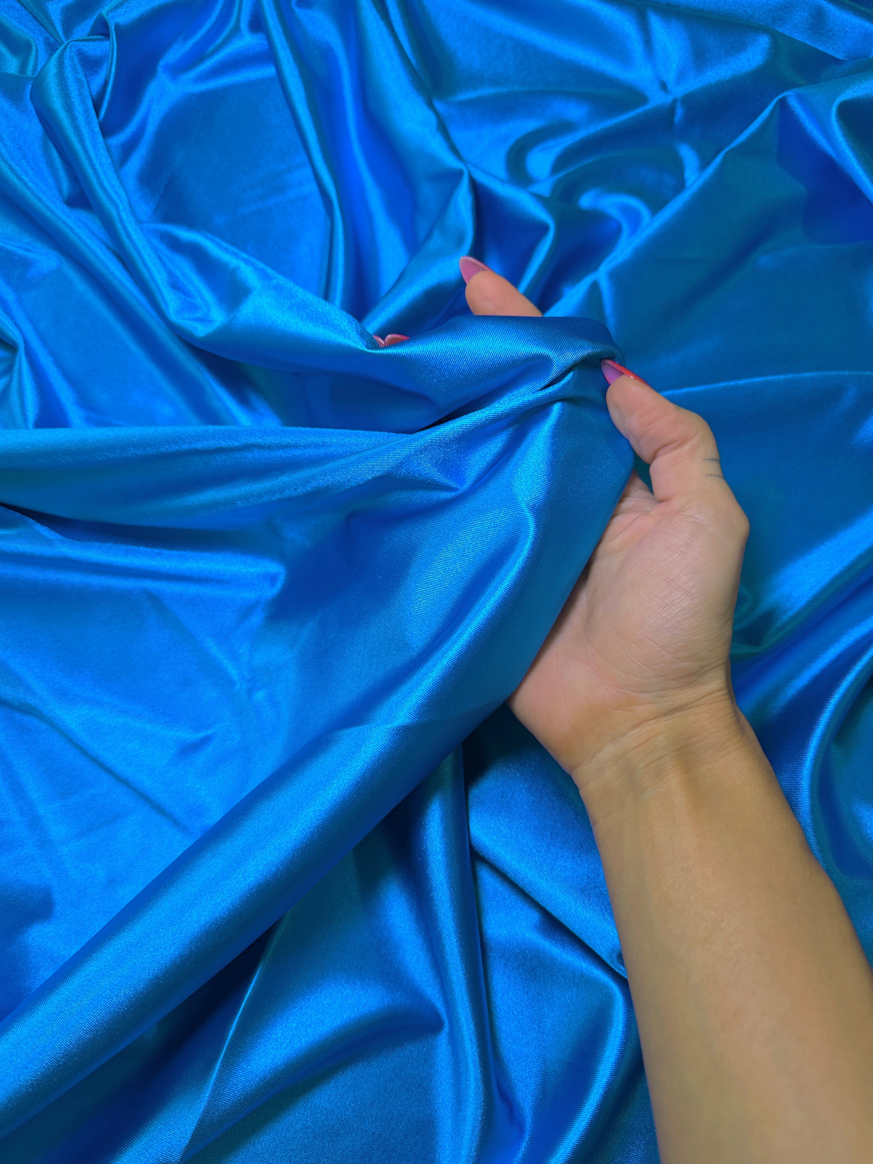 Aqua Blue Shiny Nylon Spandex, Aqua Blue Spandex, Nylon Spandex, Shiny Spandex, Stretch Fabric, 4 way stretch fabric, Fabric on Sale, Activewear Fabric, Polyester Fabric