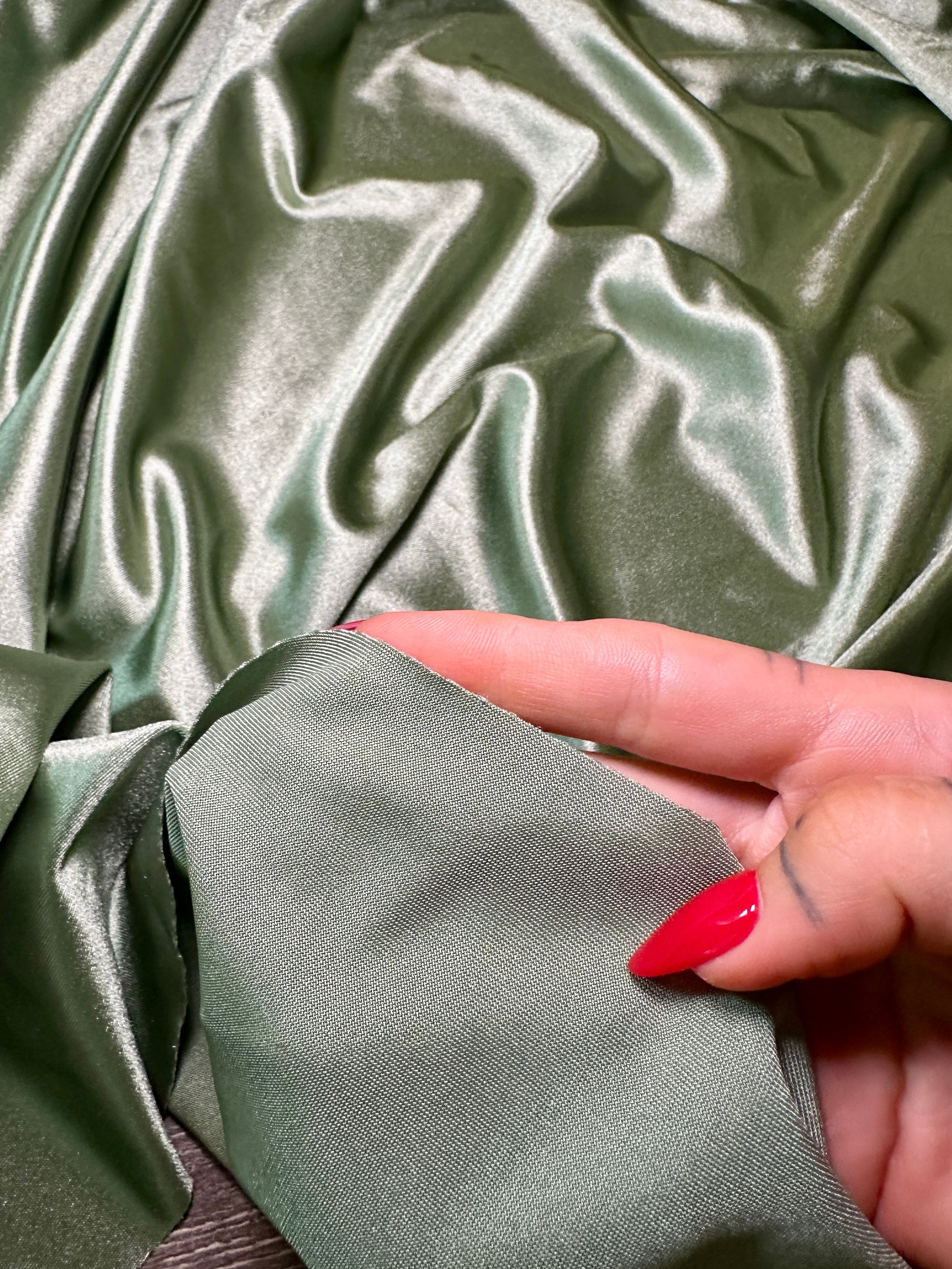 Sage Green Shiny Nylon Spandex, Fabric Store, Sewing Store, Cheap Fabric Store, Kiki Textiles, Textile by the Yard