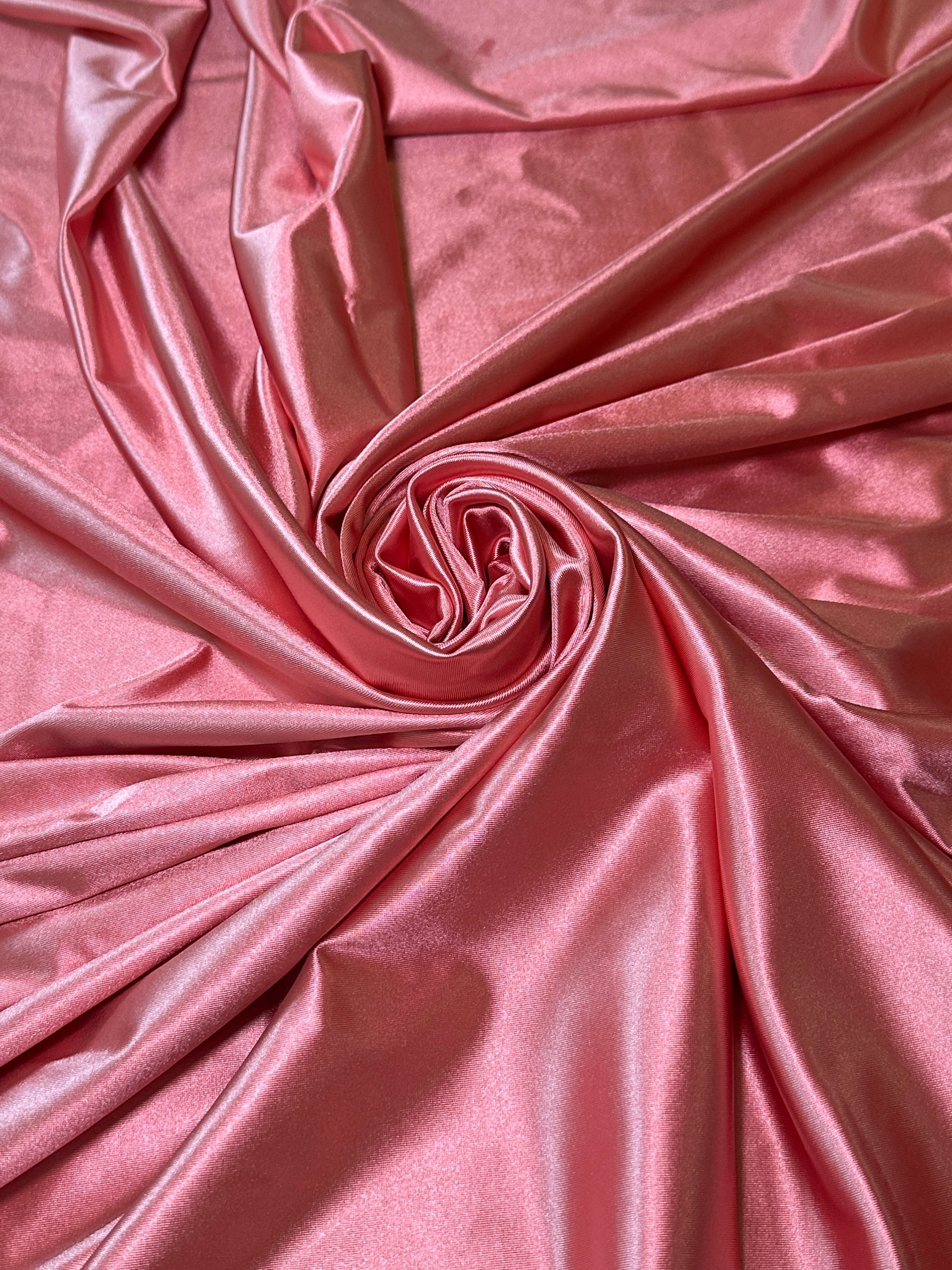 Salmon Shiny Nylon Spandex, Salmon Spandex, Nylon Spandex, Shiny Spandex, Stretch Fabric, 4 way stretch fabric, Fabric on Sale, Activewear Fabric, Polyester Fabric