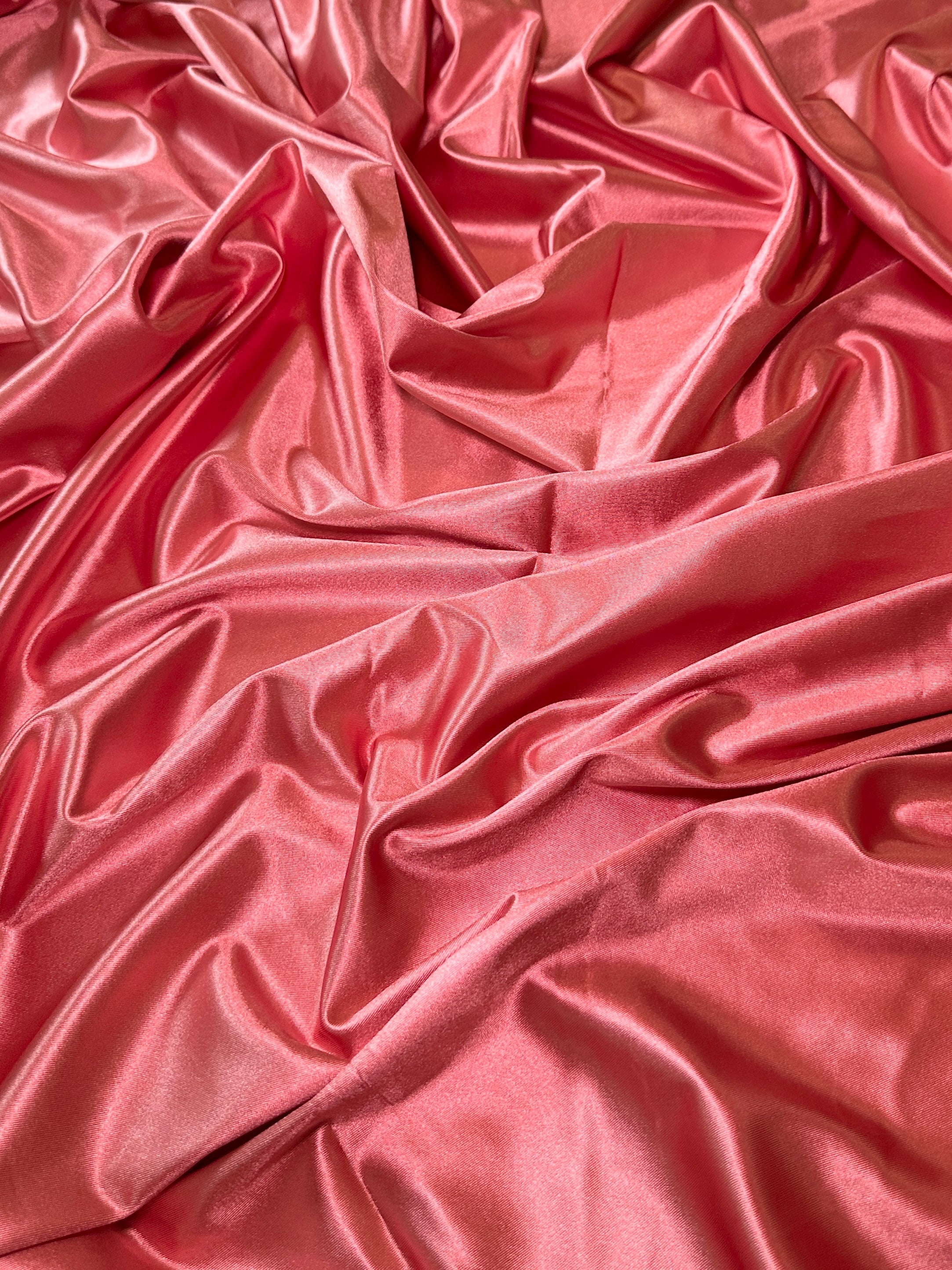 Salmon Shiny Nylon Spandex, Salmon Spandex, Nylon Spandex, Shiny Spandex, Stretch Fabric, 4 way stretch fabric, Fabric on Sale, Activewear Fabric, Polyester Fabric