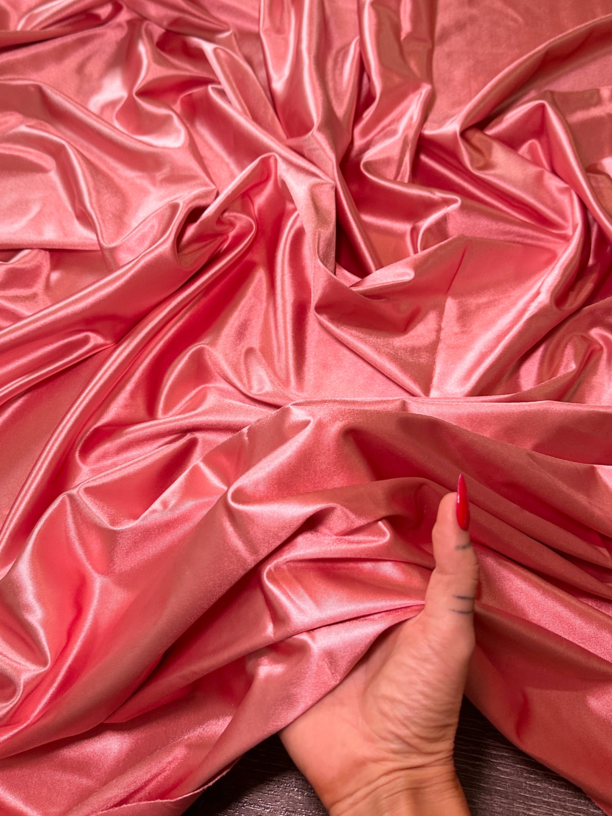Salmon Shiny Nylon Spandex, Fabric Store, Sewing Store, Cheap Fabric Store, Kiki Textiles, Textile by the Yard