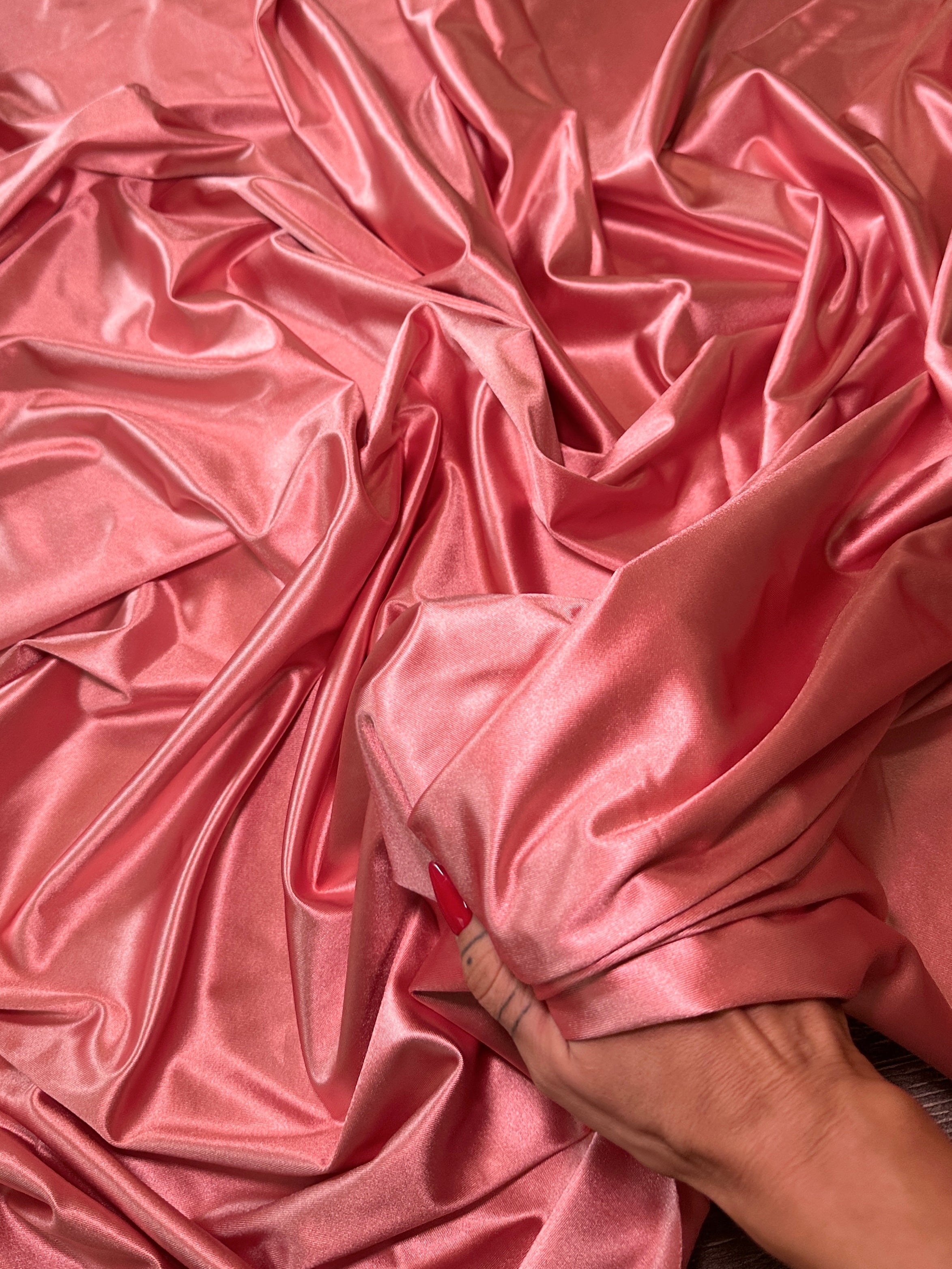 Salmon Shiny Nylon Spandex, Fabric Store, Sewing Store, Cheap Fabric Store, Kiki Textiles, Textile by the Yard