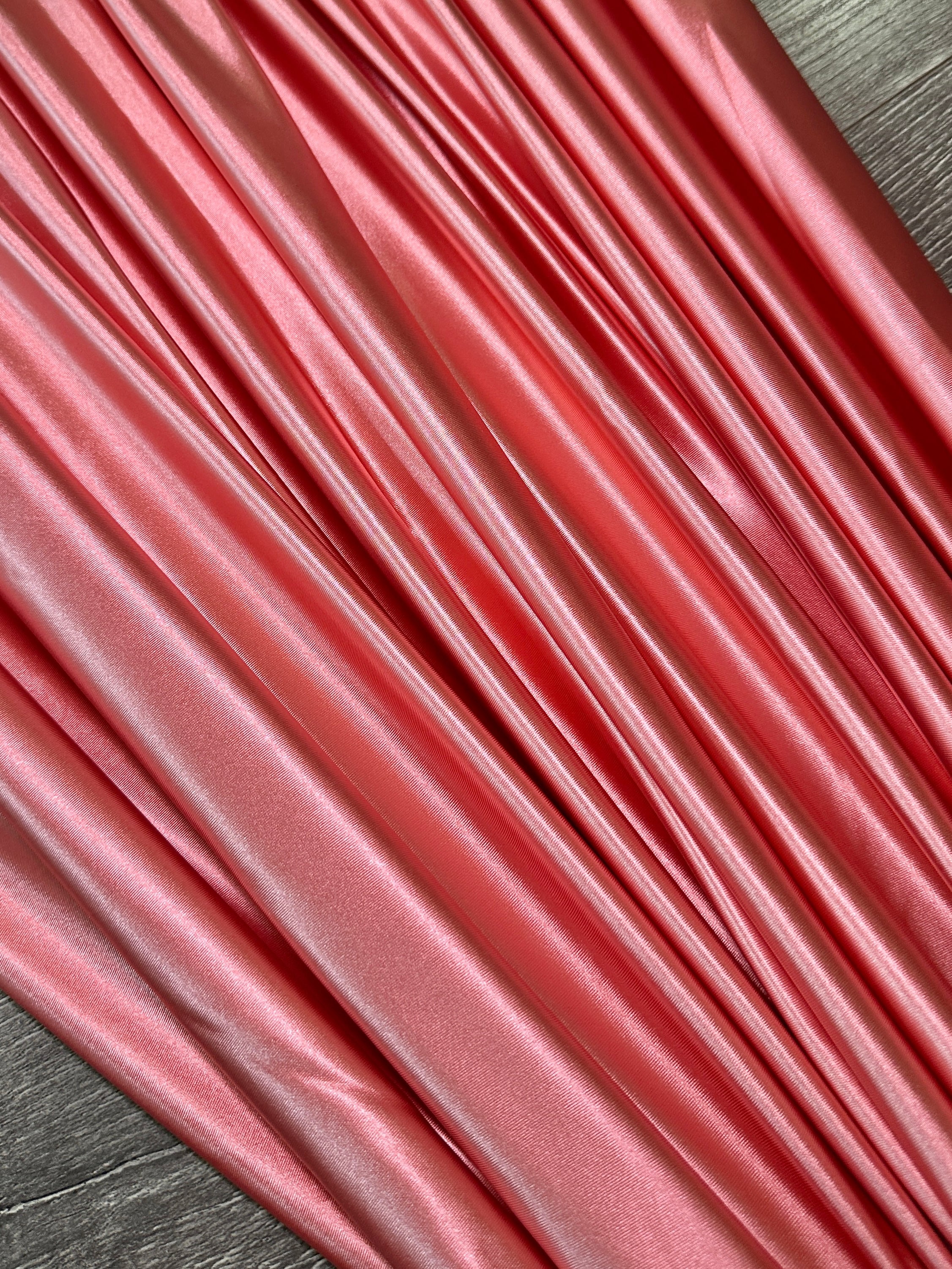 Salmon Shiny Nylon Spandex, Salmon Spandex, Nylon Spandex, Shiny Spandex, Stretch Fabric, 4 way stretch fabric, Fabric on Sale, Activewear Fabric, Polyester Fabric