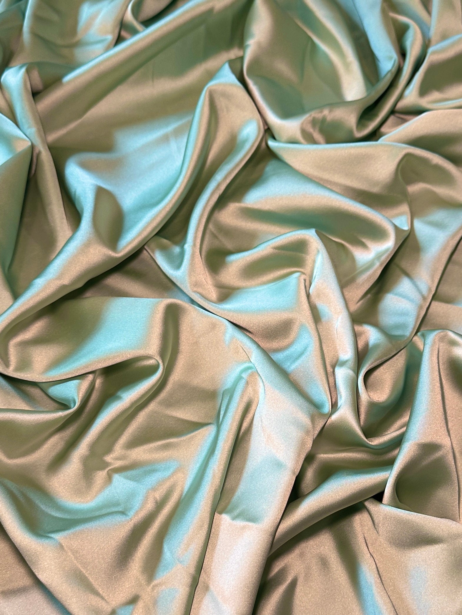 Mint Stretch Crepe Back Satin, Luxury Silky Satin, Silky Satin, Premium Stretch Crepe Back Satin, Satin for Bride, Satin for Women, Satin in Low Price, Cheap Satin, Satin on Sale