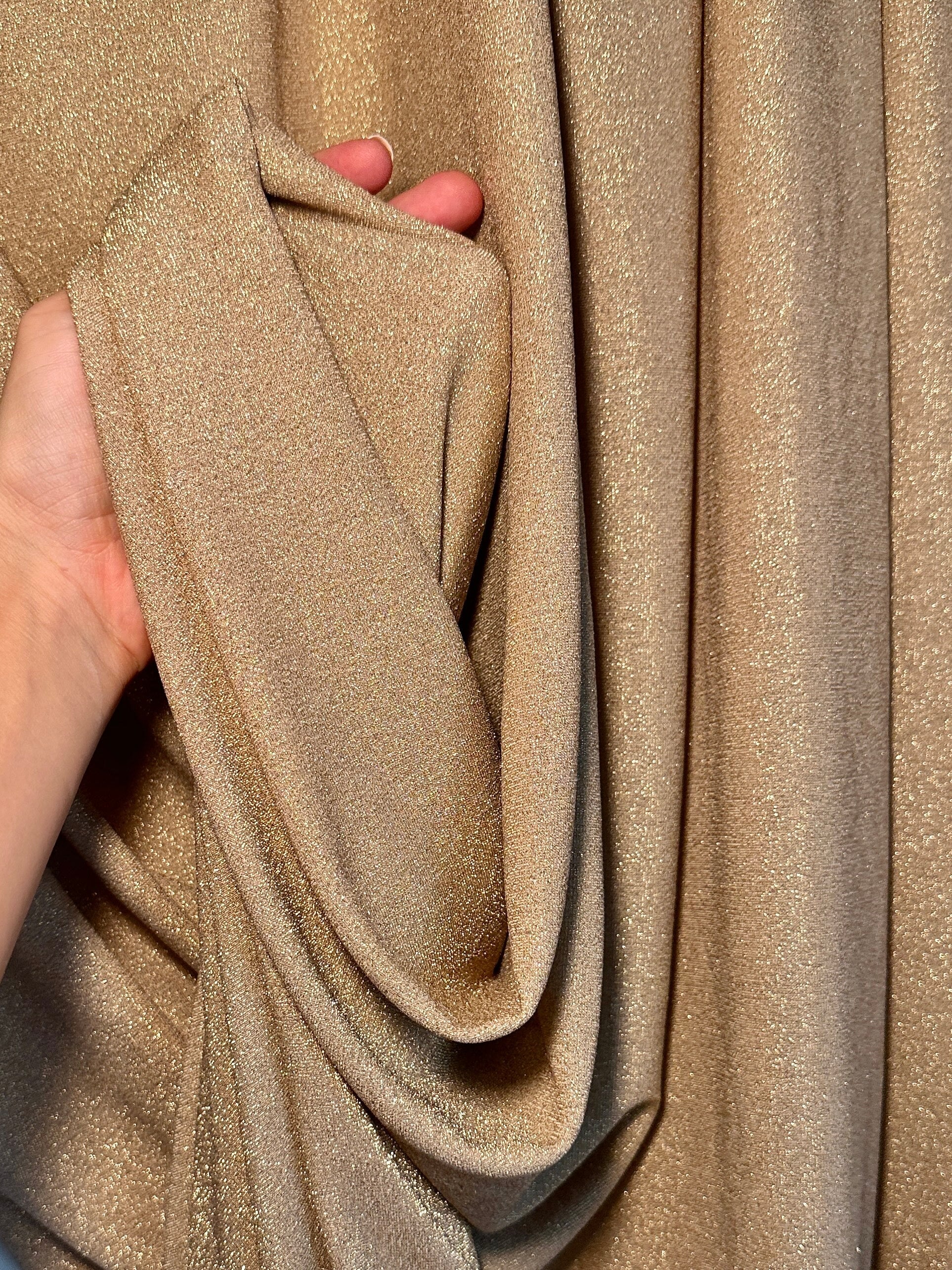 gold champagne spandex lurex knit, light gold Lurex Knit, dark gold Lurex Knit, Lurex Knit for woman, Lurex Knit for bride, Lurex Knit in low price, Lurex Knit on discount, premium quality Lurex Knit