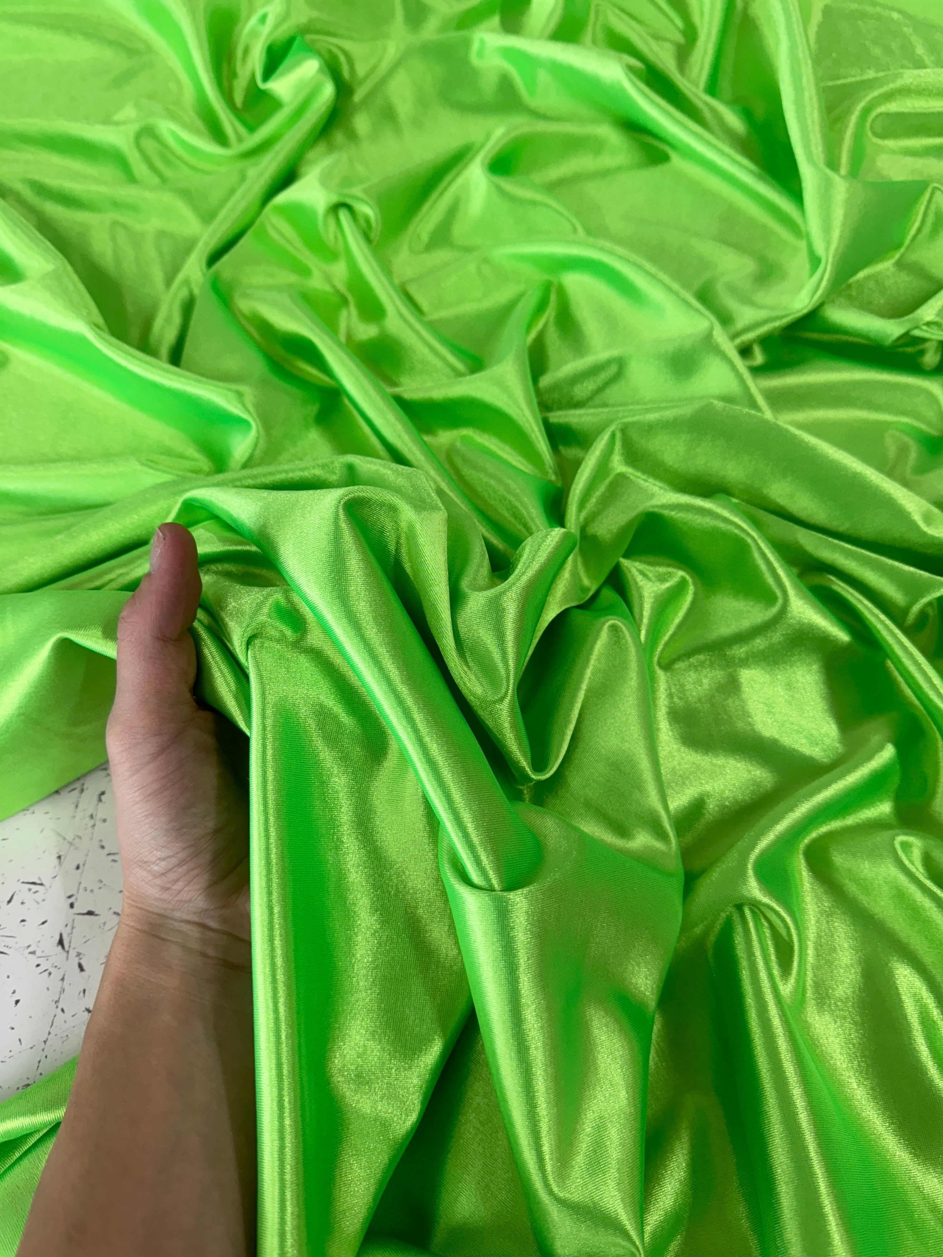 Neon Green Shiny Nylon Spandex, Green Spandex, Nylon Spandex, Shiny Spandex,Stretch Fabric, 4 way stretch fabric, Fabric on Sale, Activewear Fabric, Polyester Fabric, Leggings yoga spandex