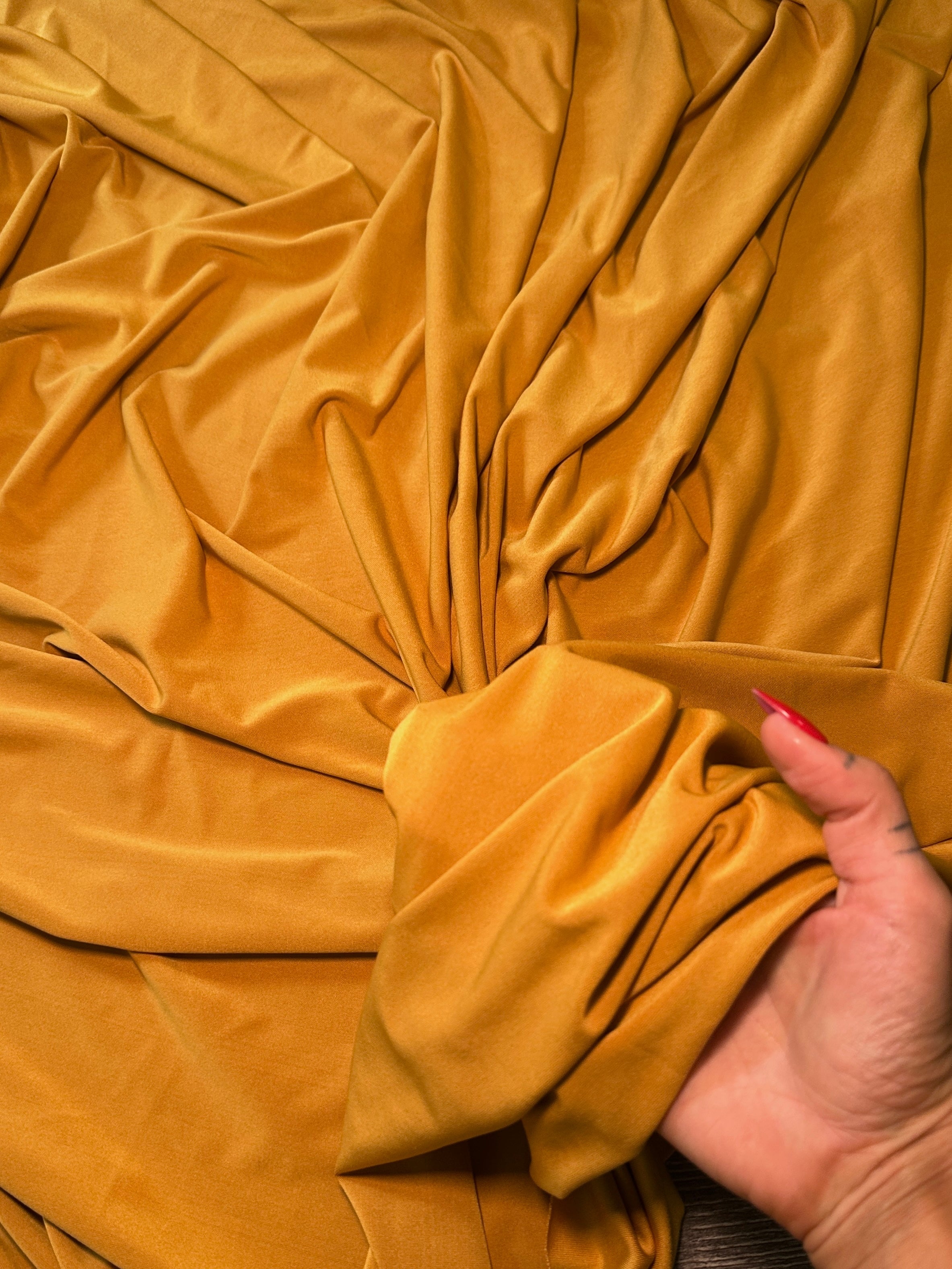 Mustard Yoga Spandex, Mustard Spandex, Yoga Spandex, Shiny Spandex, Stretch Fabric, 4 way stretch fabric, Fabric on Sale, Activewear Fabric, Polyester Fabric