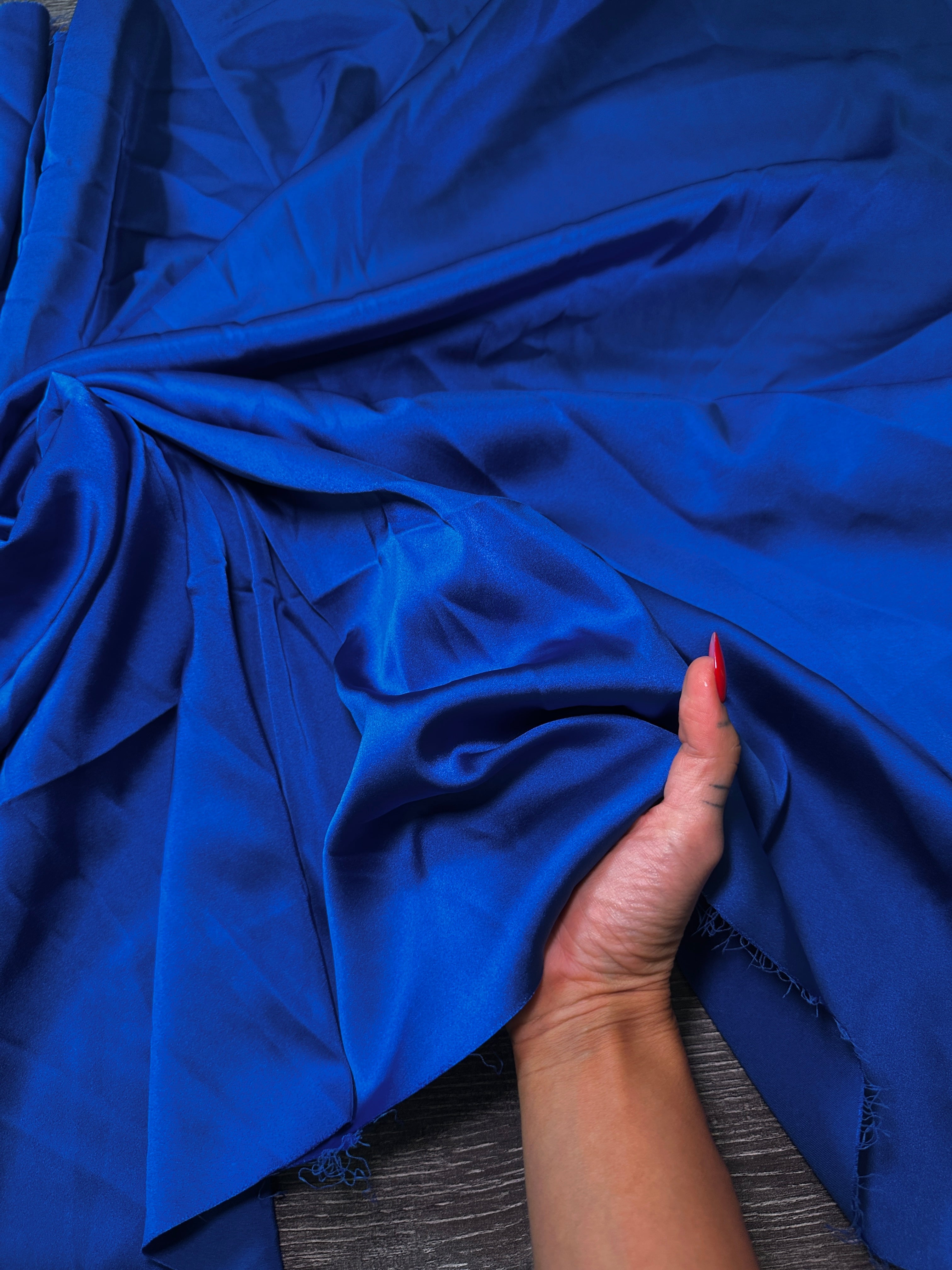 Royal Blue Bridal Crepe Satin, Fabric Store, Sewing Store, Cheap Fabric Store, Kiki Textiles, Textile by the Yard