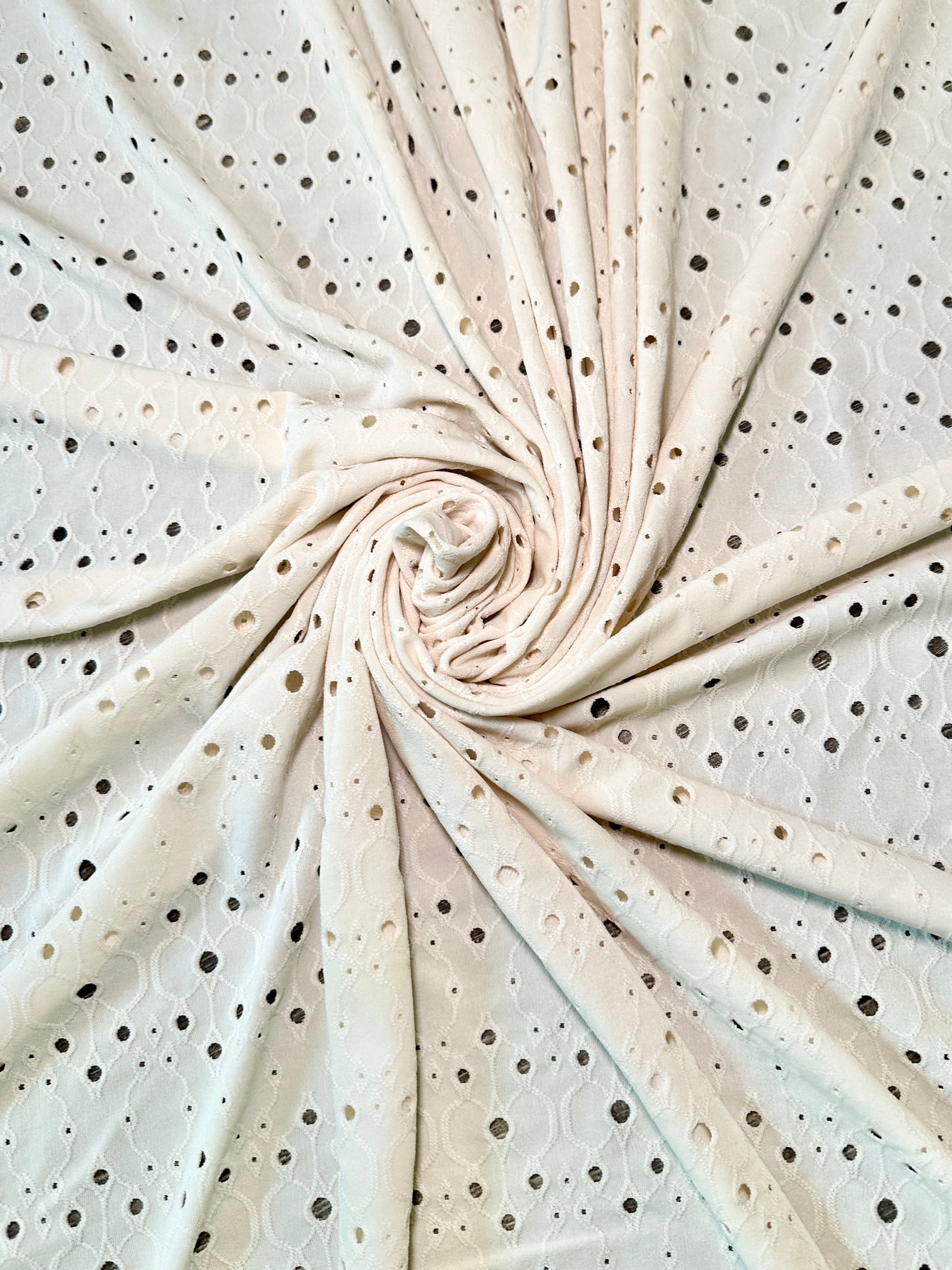 Ivory Eyelet Knit, Eyelet Fabric, Fabric Store, Sewing Store, Cheap Fabric Store, Kiki Textiles, Textile by the Yard