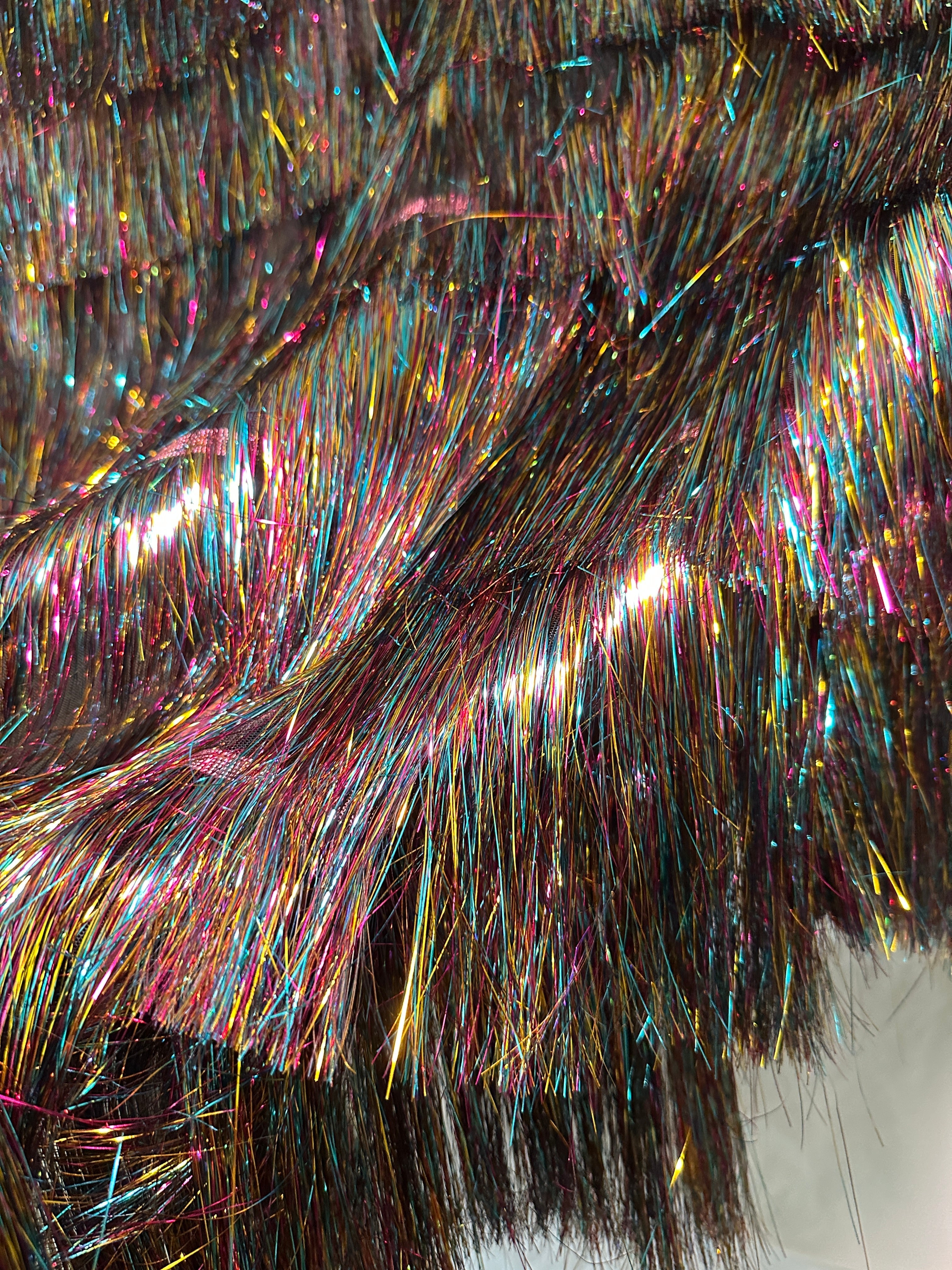 Multicolor Fringe Metallic Mesh Base Fabric, Metallic Mesh Fabric, Mesh Base Fabric, Fashion Textile, Party Dress Material, Craft Fabric