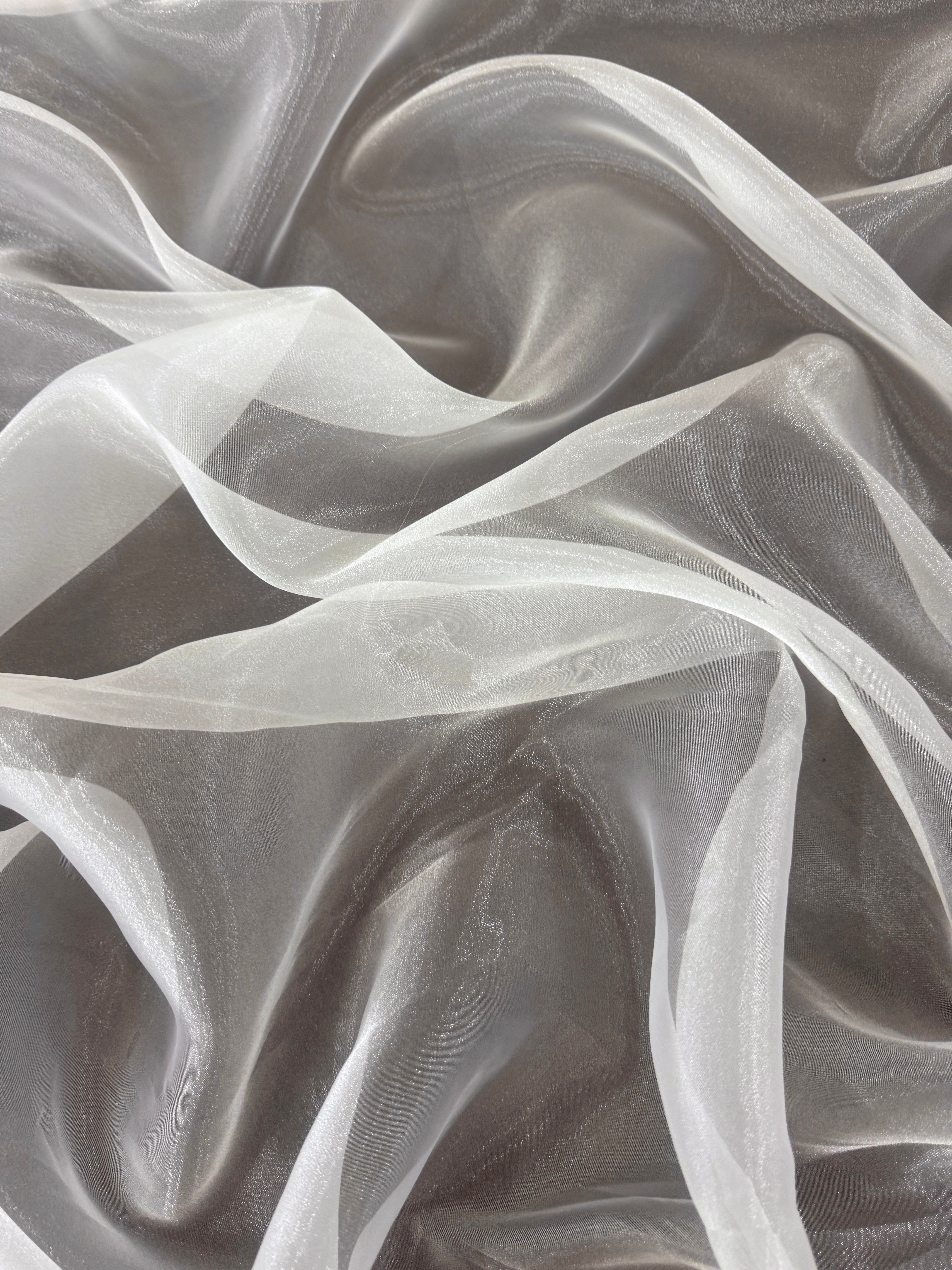 Ivory Crystal Organza, Ivory crystal chiffon, Ivory organza, crystal chiffon, Ivory crystal chiffon for woman, chiffon for bride, premium chiffon, chiffon in low price, chiffon for party wear, chiffon for gown