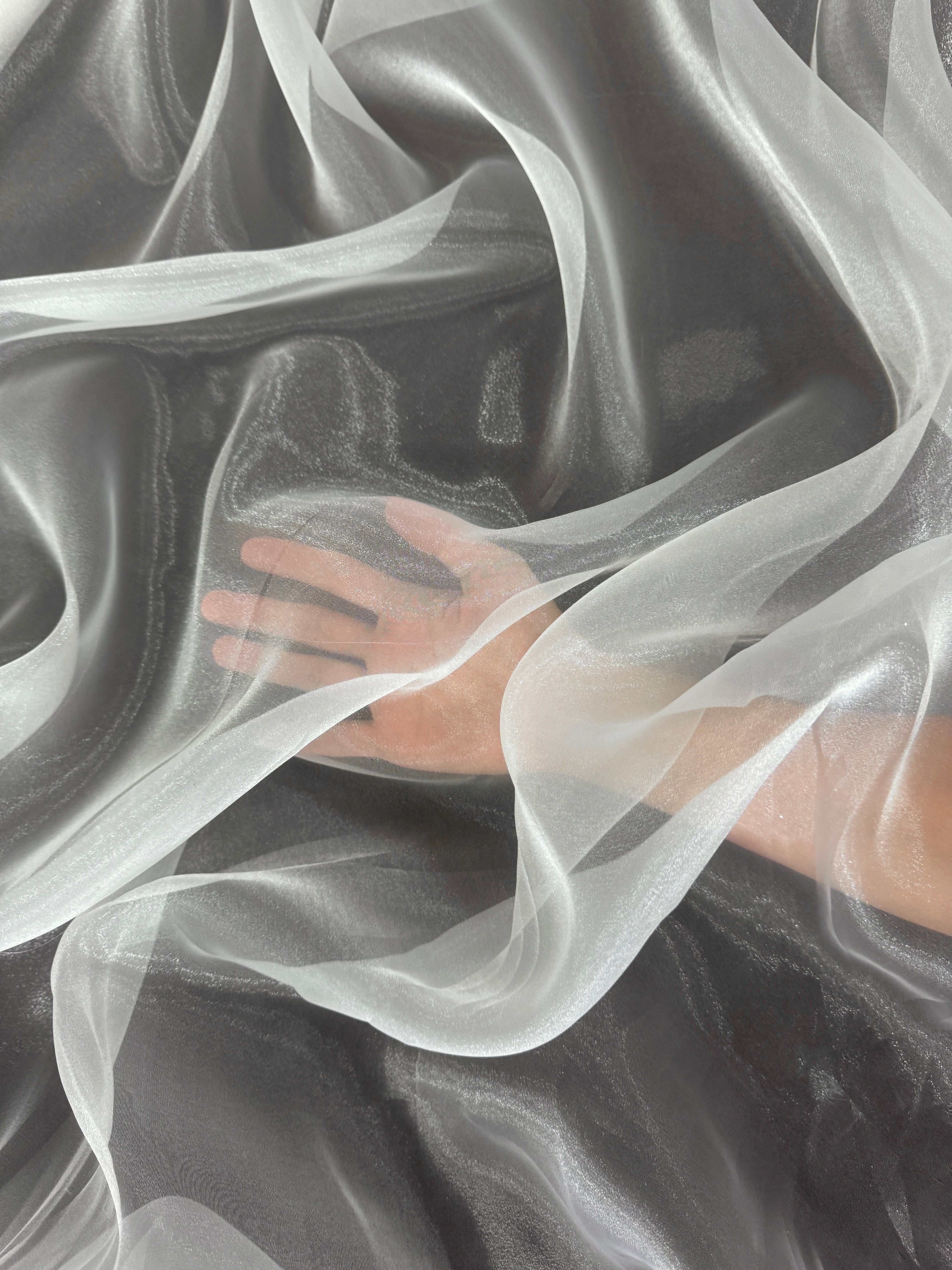 Ivory Crystal Organza, online textile store, sewing, fabric store, sewing store, cheap fabric store, kiki textiles