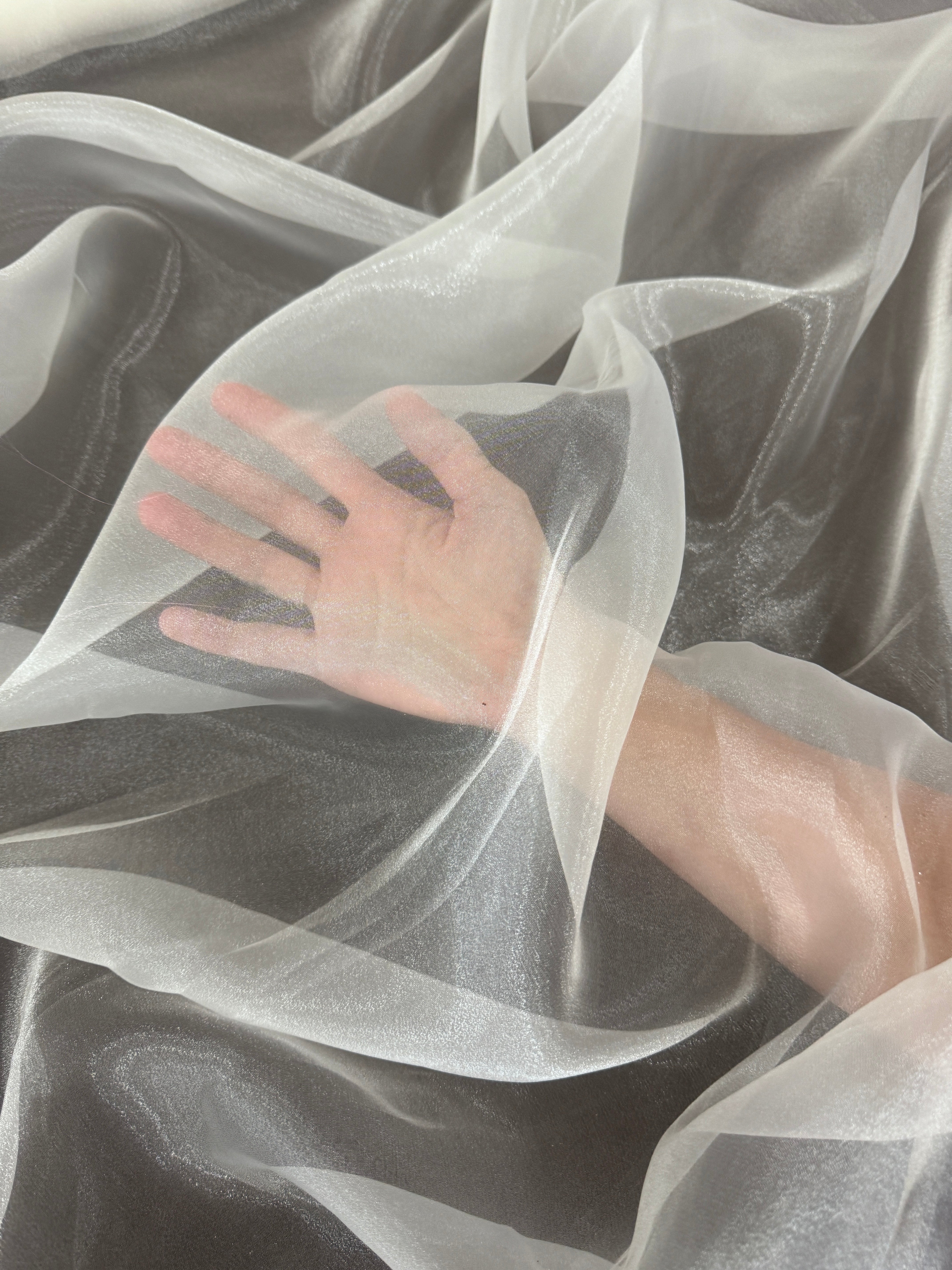 Ivory Crystal Organza, online textile store, sewing, fabric store, sewing store, cheap fabric store, kiki textiles