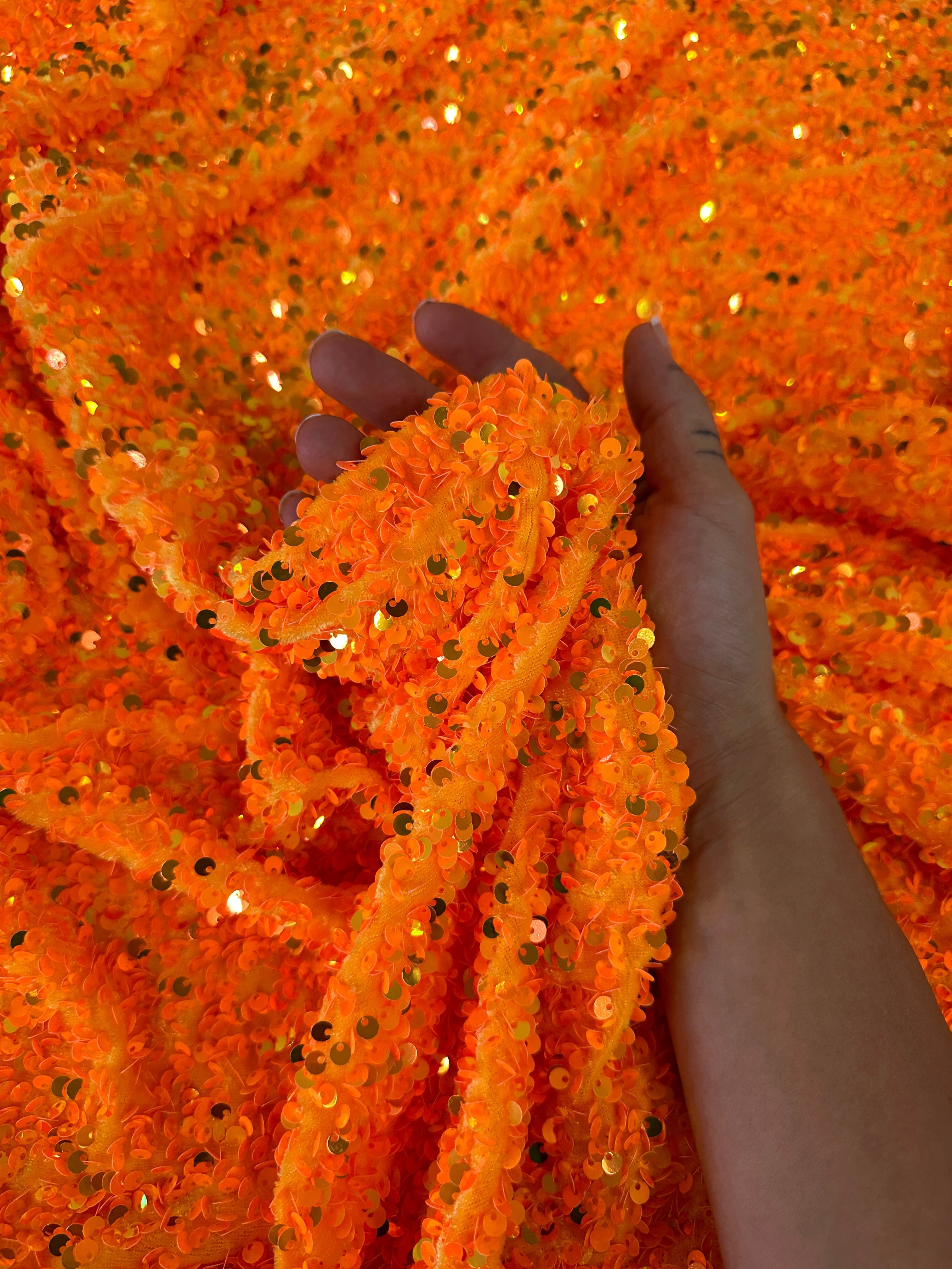 orange sequin on velvet, light orange sequin on velvet, dark orange sequin on velvet, rust orange sequin on velvet, sequin on velvet for woman, sequin on velvet for bride, premium sequin on velvet, sequin on velvet on discount, sequin on velvet on sale, buy sequin on velvet online