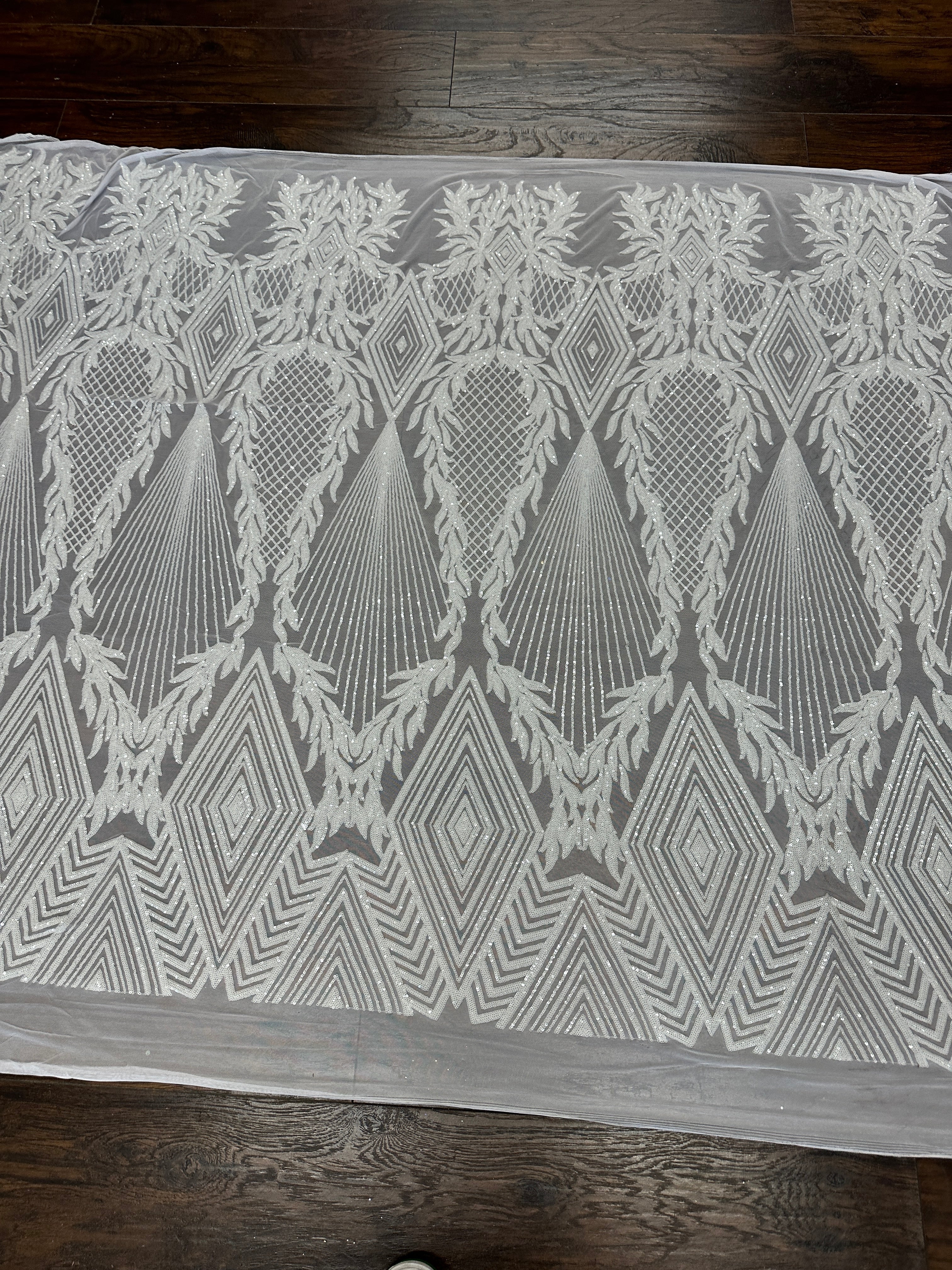 white Sequin on Mesh, bright white sequins on mesh, milky white sequin on mesh, off white sequin on mesh for woman, sequin on mesh for bride, sequin on mesh on discount, sequin on mesh on sale, premium sequin on mesh, kiki textile sequin on mesh, sequin on mesh for party wear