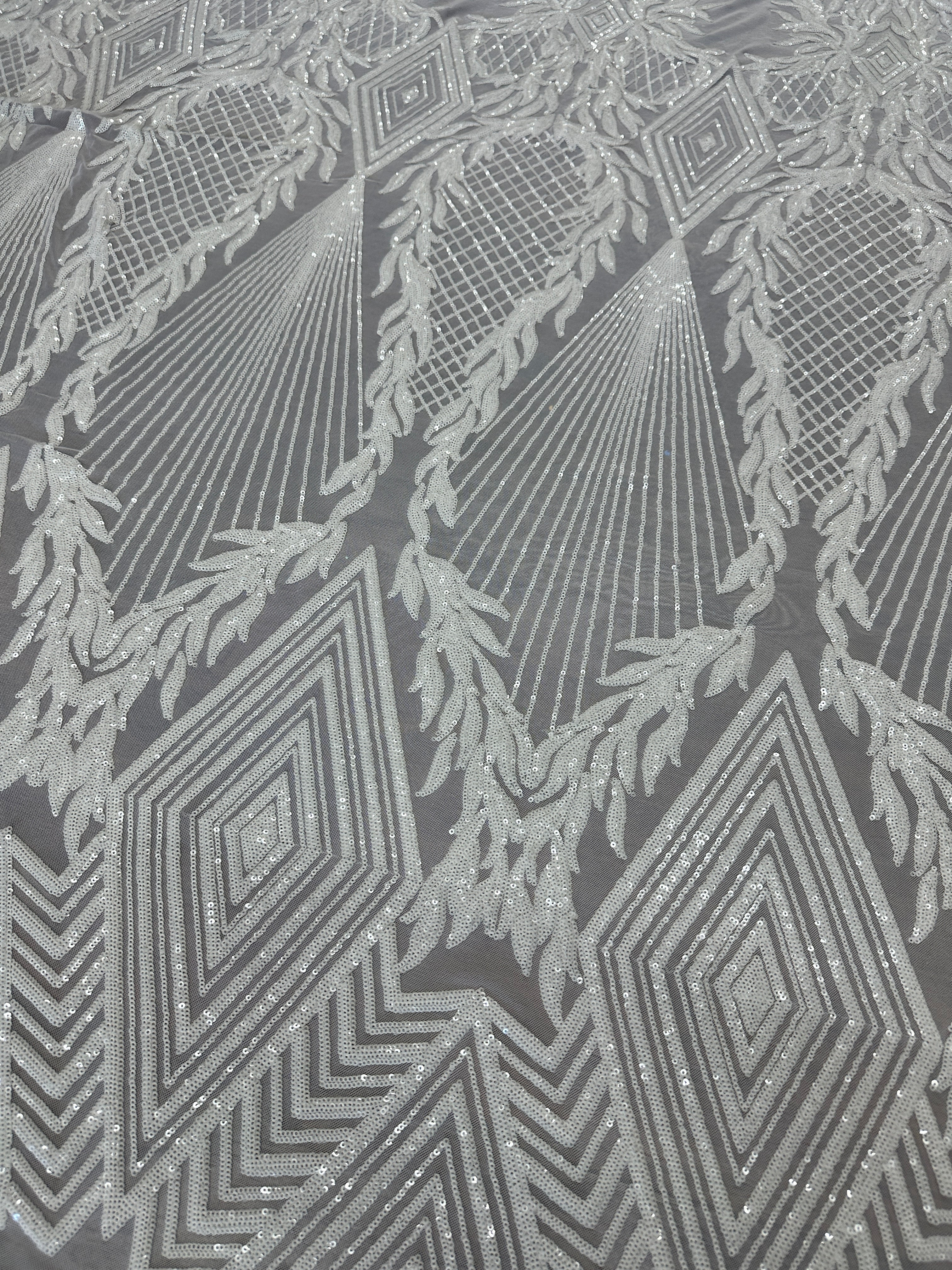 white Sequin on Mesh, bright white sequins on mesh, milky white sequin on mesh, off white sequin on mesh for woman, sequin on mesh for bride, sequin on mesh on discount, sequin on mesh on sale, premium sequin on mesh, kiki textile sequin on mesh, sequin on mesh for party wear