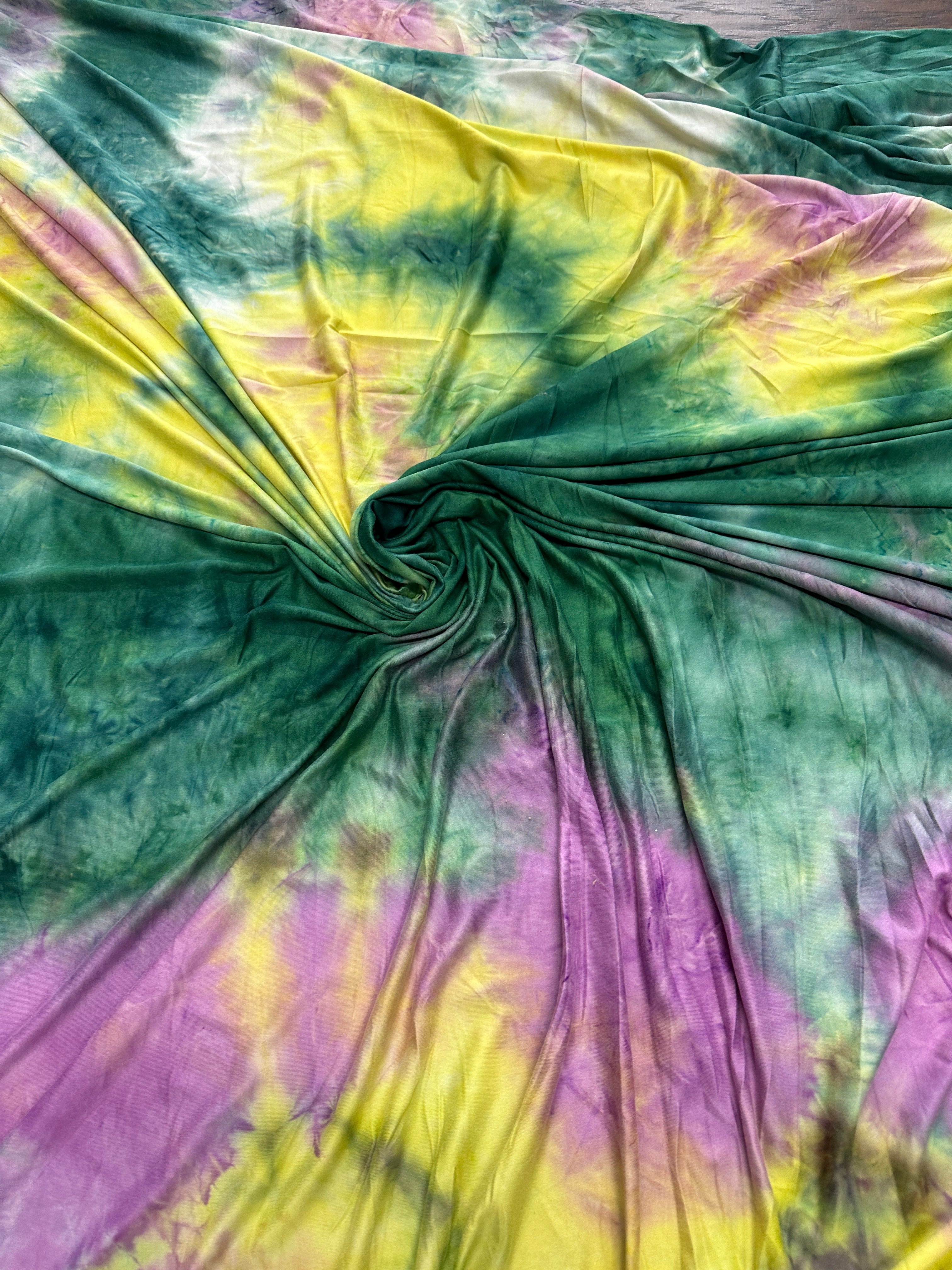 Multicolor Tie Dye Brushed Jersey Knit, tie dye jersey knit for woman, tie dye jersey knit for party wear, tie dye jersey knit for gown, tie dye jersey knit for bride, tie dye jersey knit on discount, tie dye jersey knit on sale, premium tie dye jersey knit