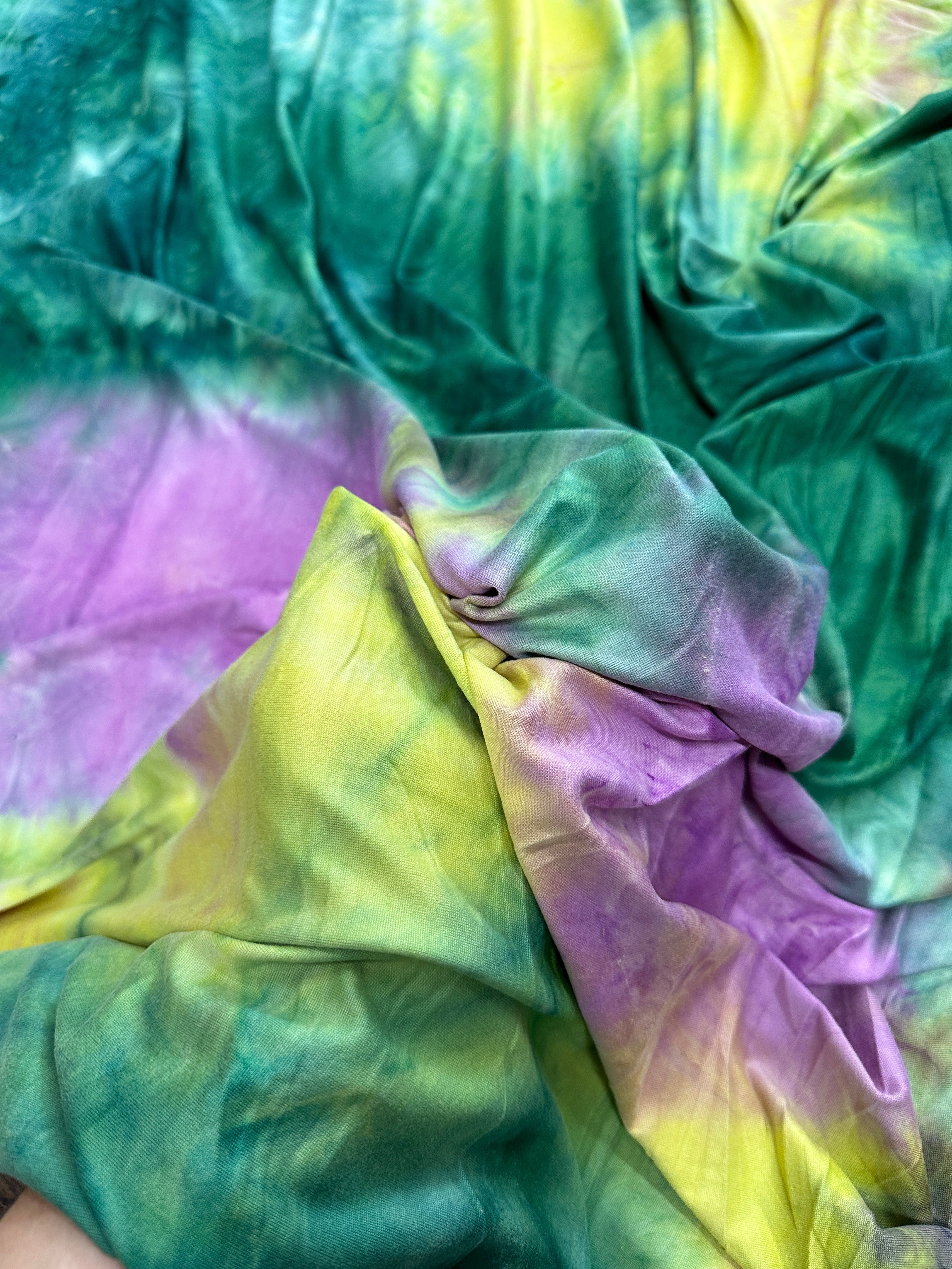 Multicolor Tie Dye Brushed Jersey Knit, tie dye jersey knit for woman, tie dye jersey knit for party wear, tie dye jersey knit for gown, tie dye jersey knit for bride, tie dye jersey knit on discount, tie dye jersey knit on sale, premium tie dye jersey knit