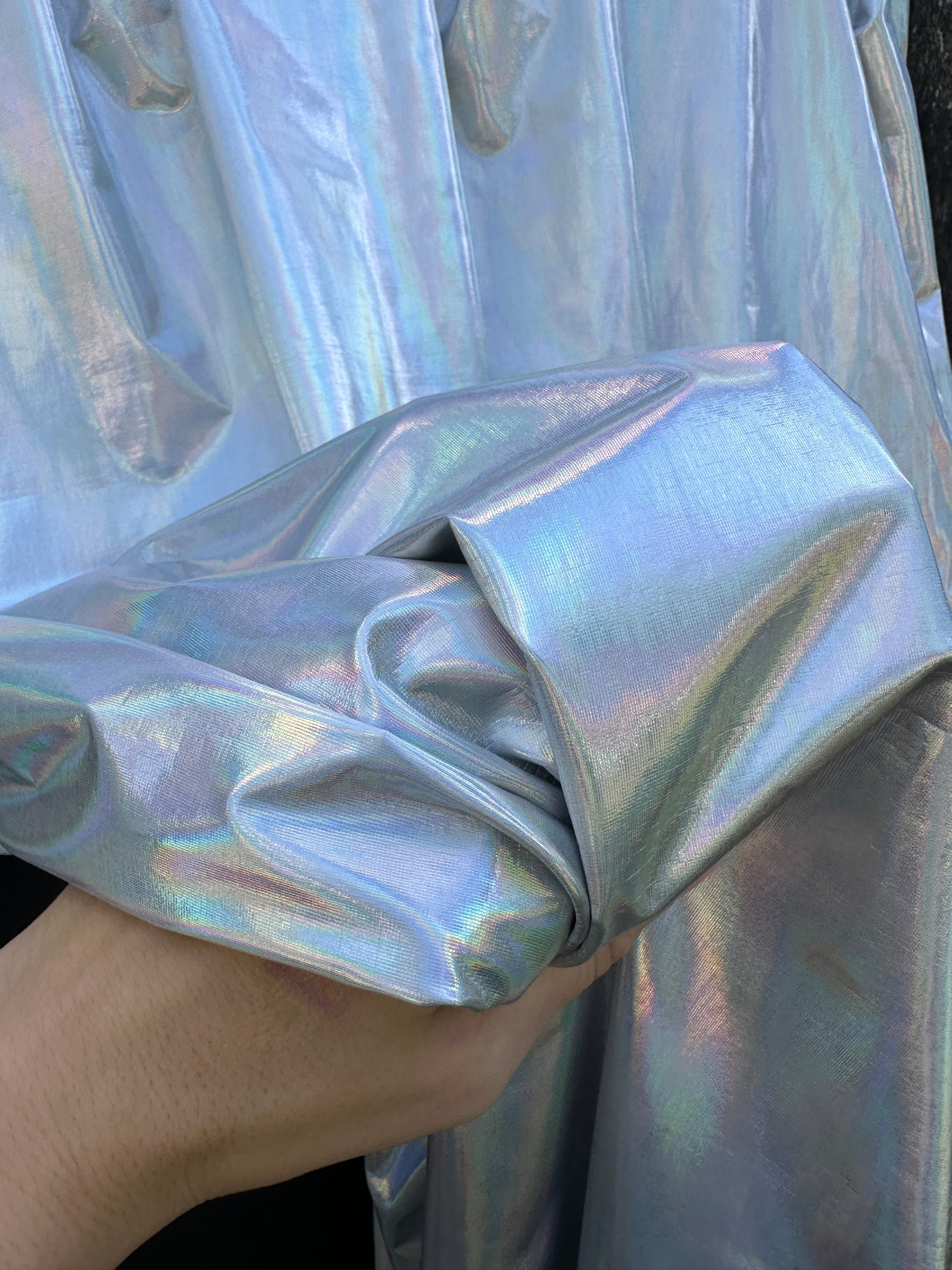 Silver Reflective Coated Spandex PLEATHER, Shiny silver pleather, silver pleather, pleather for woman, light silver pleather, dark silver spandex