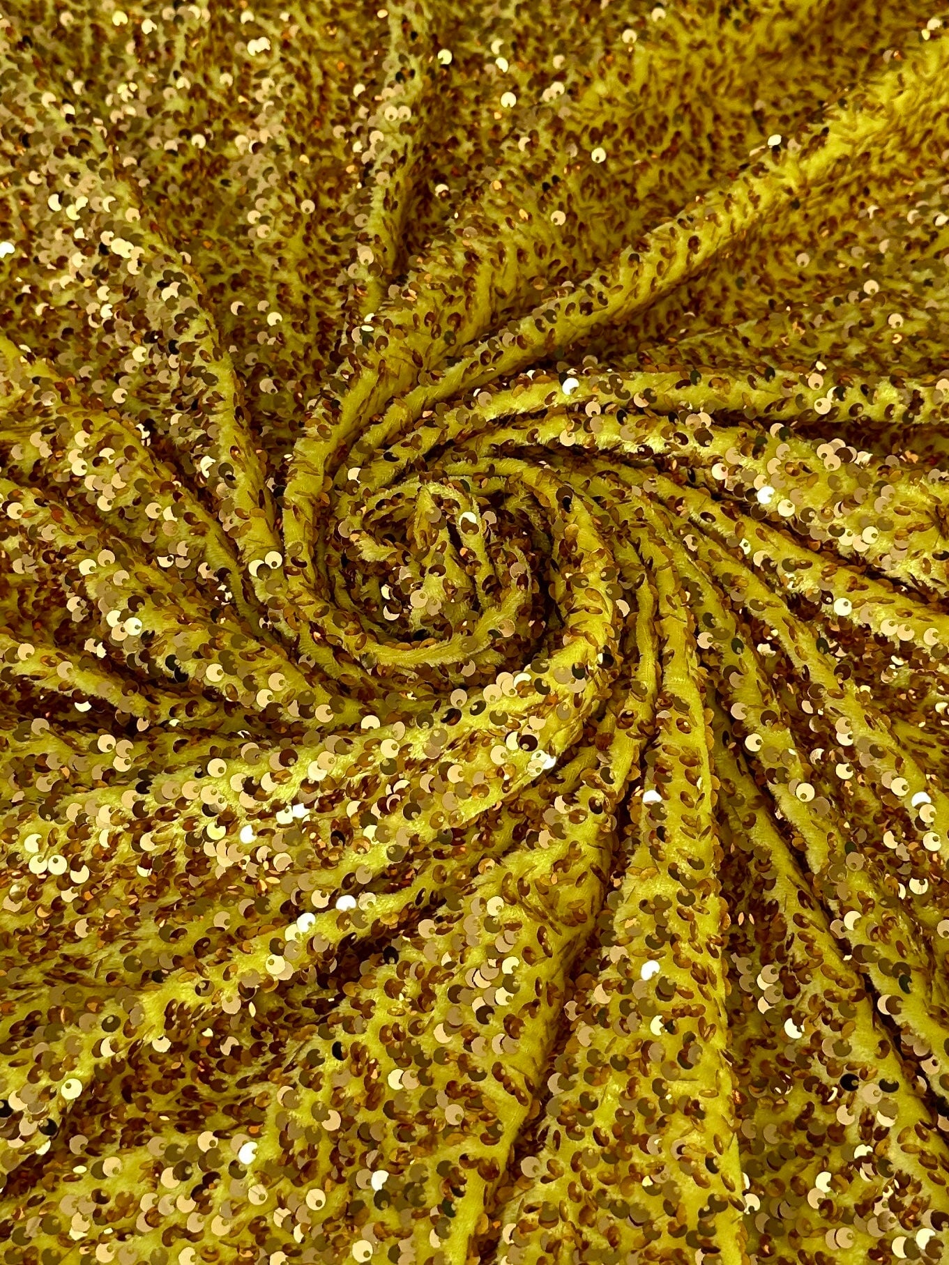 Yellow Gold Sequin on velvet, Fabric Store, Sewing Store, Cheap Fabric Store, Kiki Textiles, Textile by the Yard