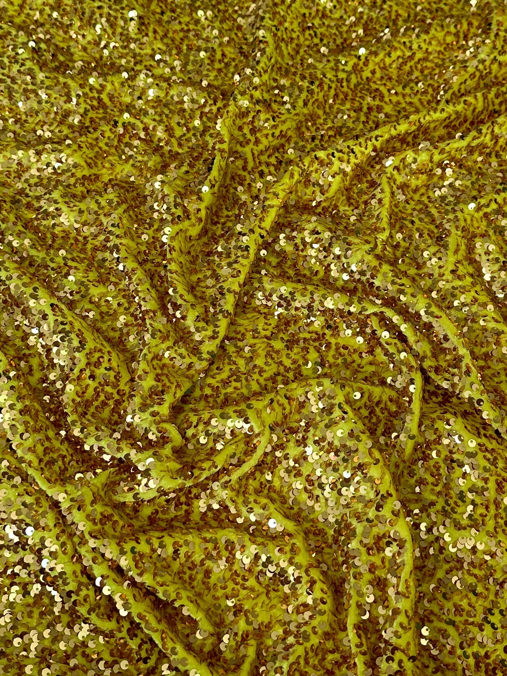 Yellow Gold Sequin on velvet, Sequin on velvet, Stretch Sequin Mesh, Stretch Sequin velvet for woman, Stretch Sequin velvet for bride, Stretch Sequin velvet on discount, Stretch Sequin velvet online