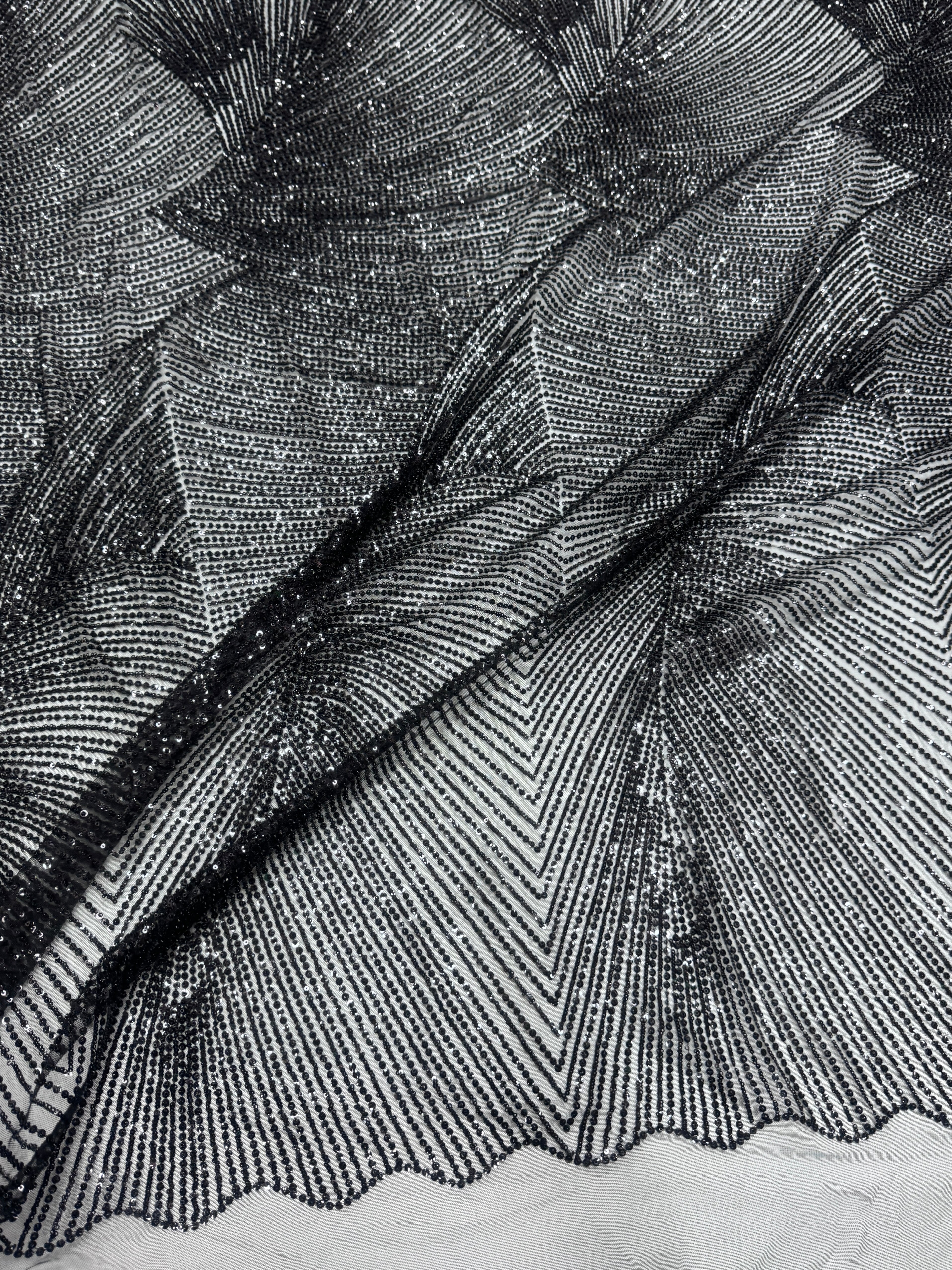 Black Beaded Wave Design Lace,online textile store, sewing, fabric store, sewing store, cheap fabric store, kiki textiles