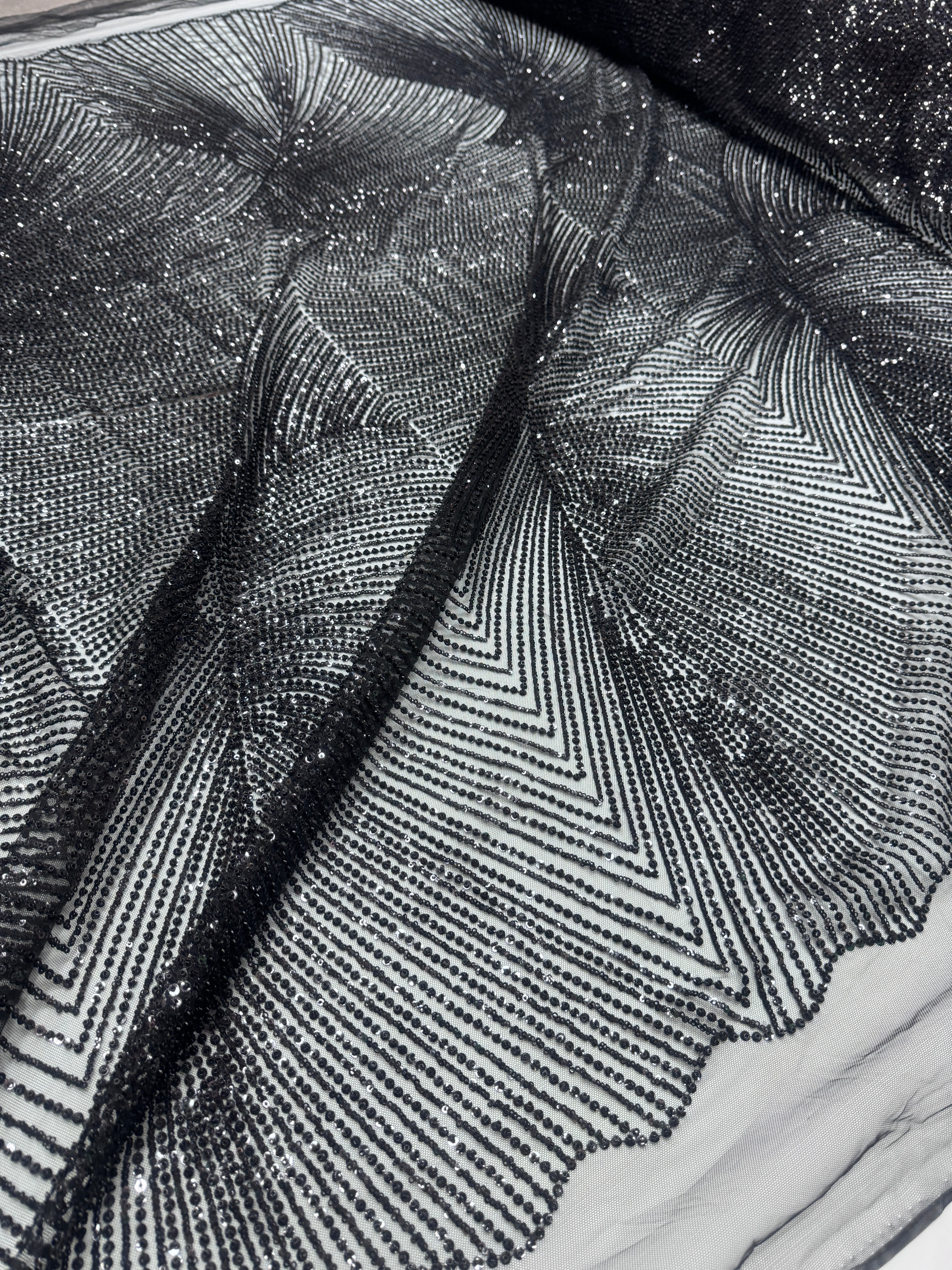 Black Beaded Wave Design Lace,online textile store, sewing, fabric store, sewing store, cheap fabric store, kiki textiles
