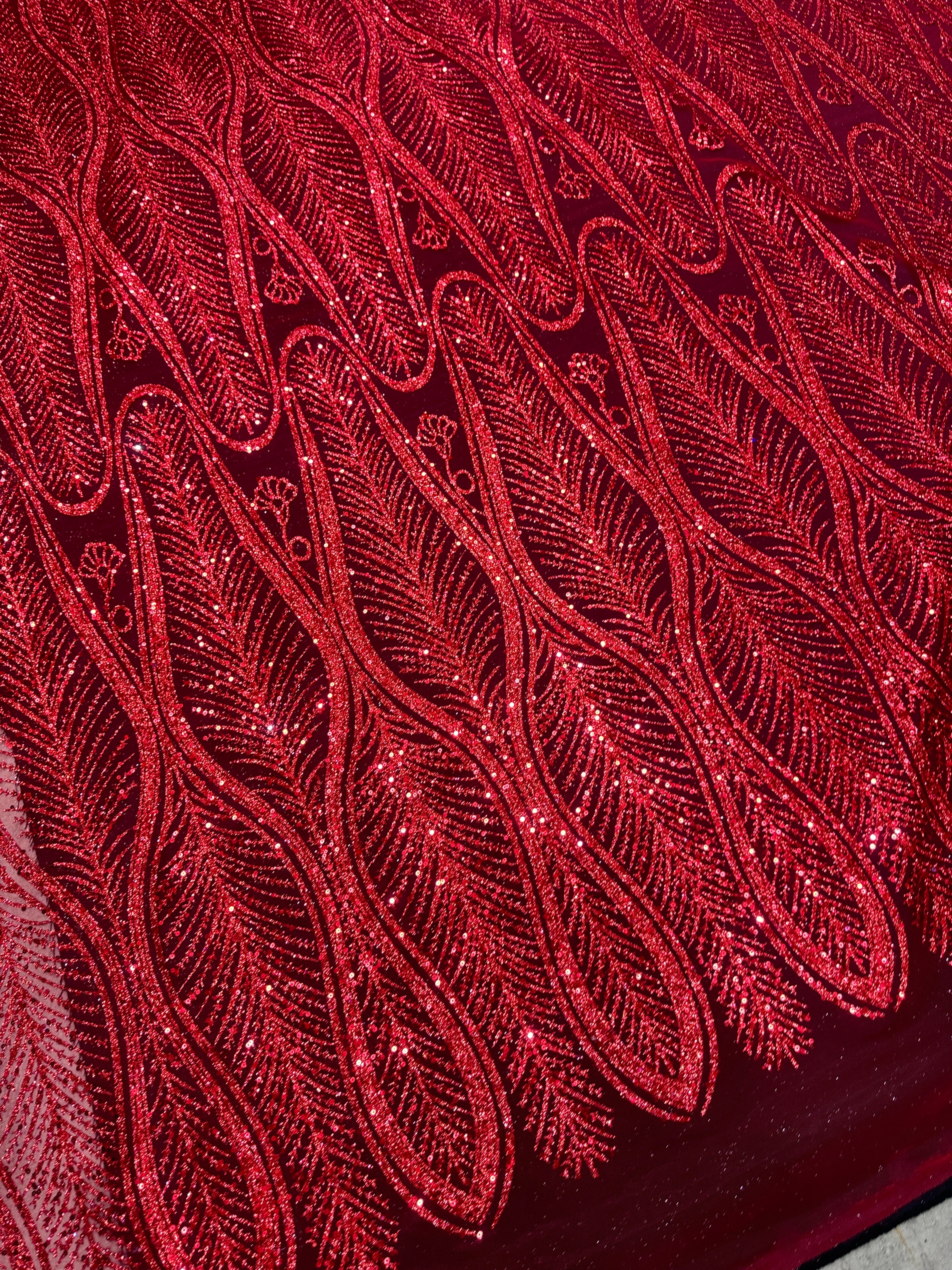 Red Glitter Sequin Geometric Lace, online textile store, sewing, fabric store, sewing store, cheap fabric store, kiki textiles