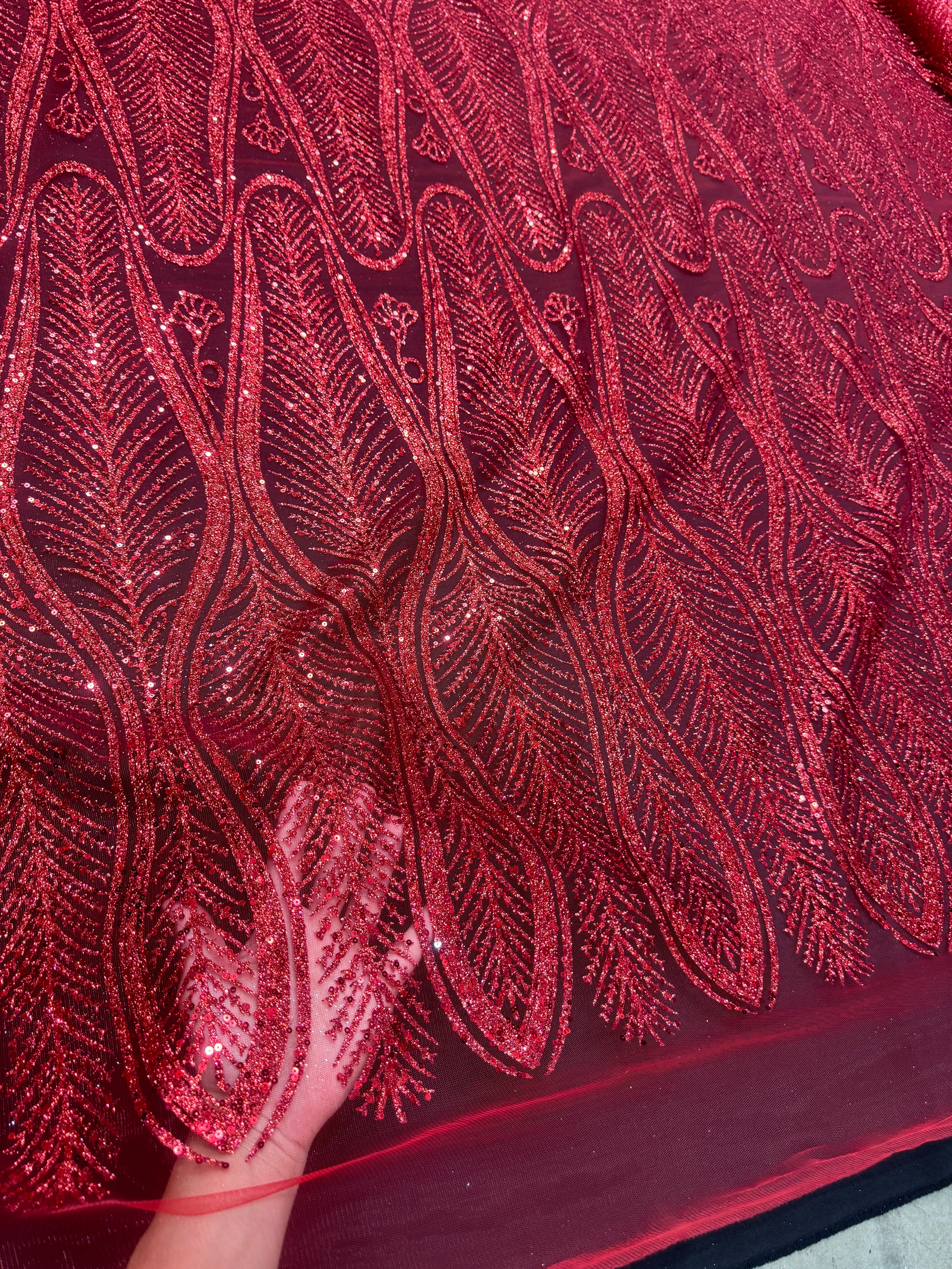 Red Glitter Sequin Geometric Lace, online textile store, sewing, fabric store, sewing store, cheap fabric store, kiki textiles