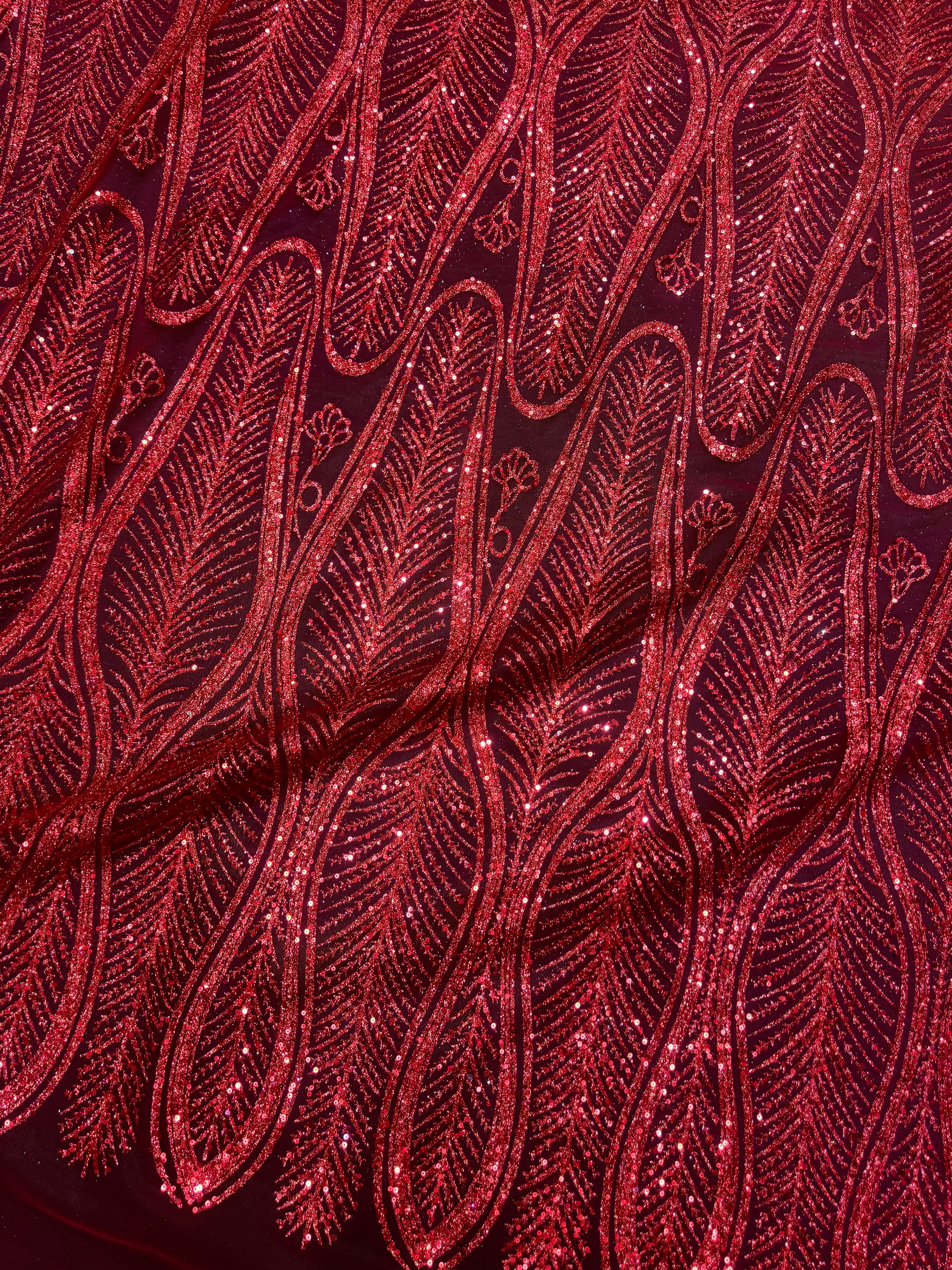 Red Glitter Sequin Geometric Lace, online textile store, sewing, fabric store, sewing store, cheap fabric store, kiki textiles