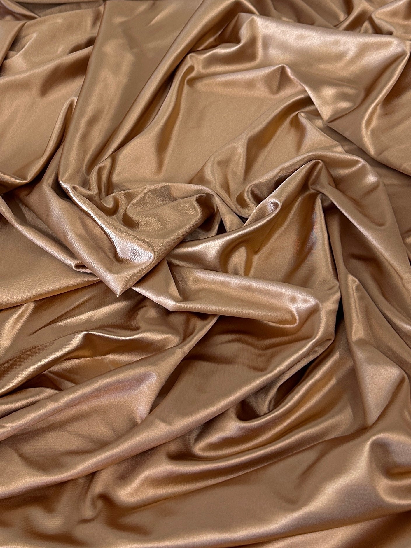 Mocha Nylon Spandex, Gold nylon spandex, 4 Way Stretch nylon spandex, Tan Spandex for Dress, shiny nylon spandex for woman, shiny nylon for bride, spandex for swim wear, premium spandex, spandex on sale, low price spandex