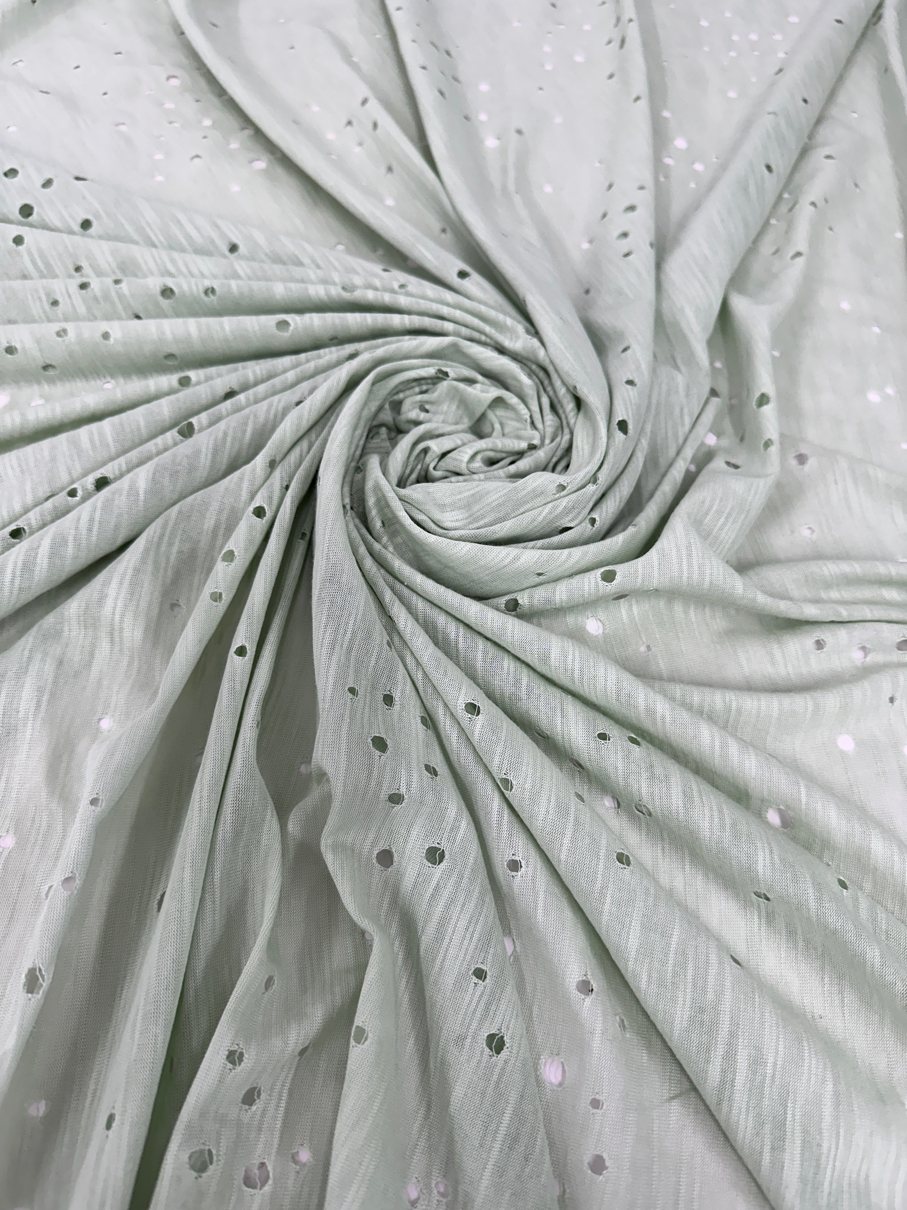 Sage Green Distressed Cotton Rayon Jersey, Sage Green Cotton, Organic cotton, Breathable fabric, Lightweight fabric,Fair trade cotton, Cotton yarn, Gauze fabric, Cotton fashion, Tie-dye fabric