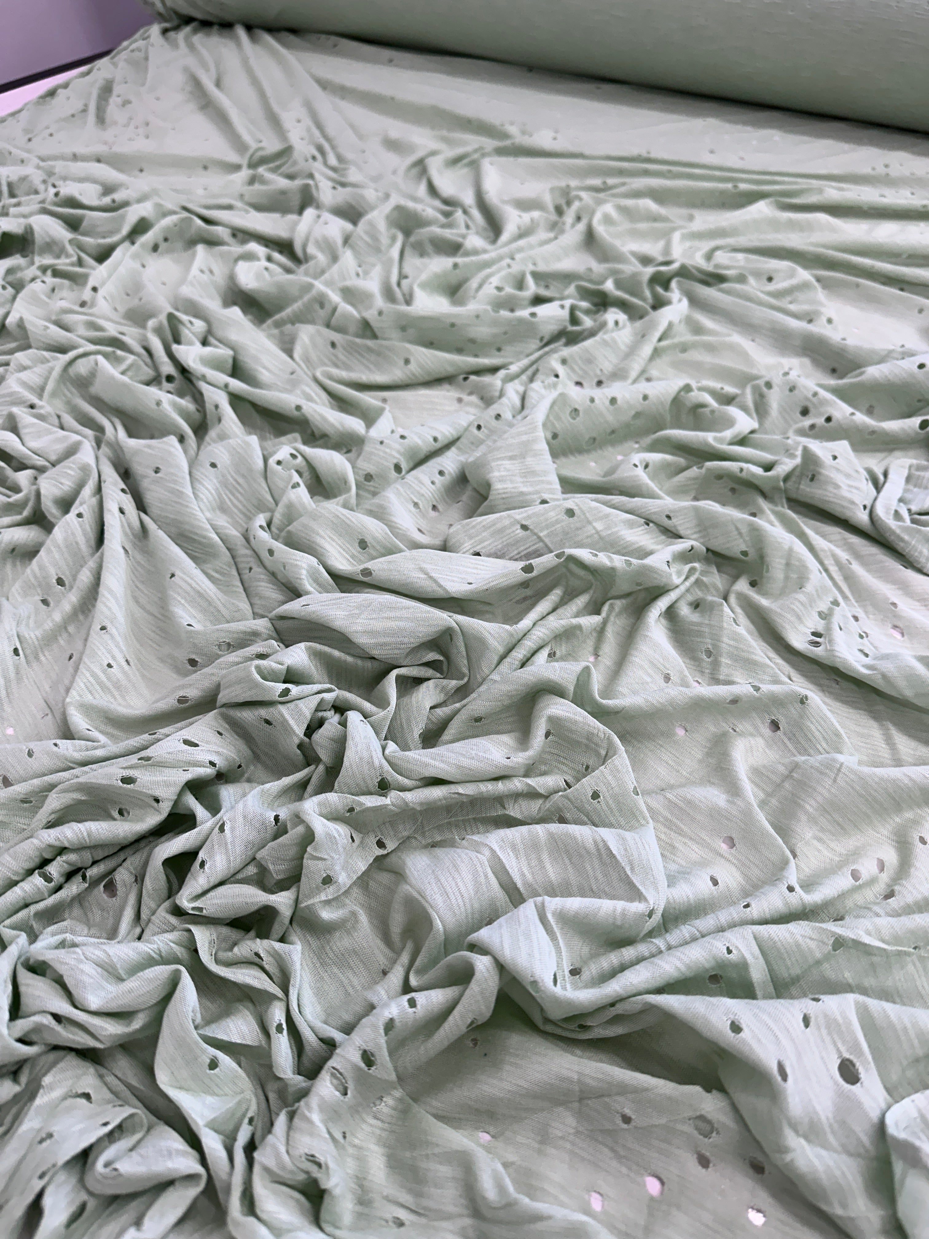 Sage Green Distressed Cotton Rayon Jersey, online textile store, sewing, fabric store, sewing store, cheap fabric store, kiki textiles